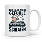 Schlafende Schafe Tasse - Ich habe auch Gefühle, ich will sc – Weiß [farbe:weiß]