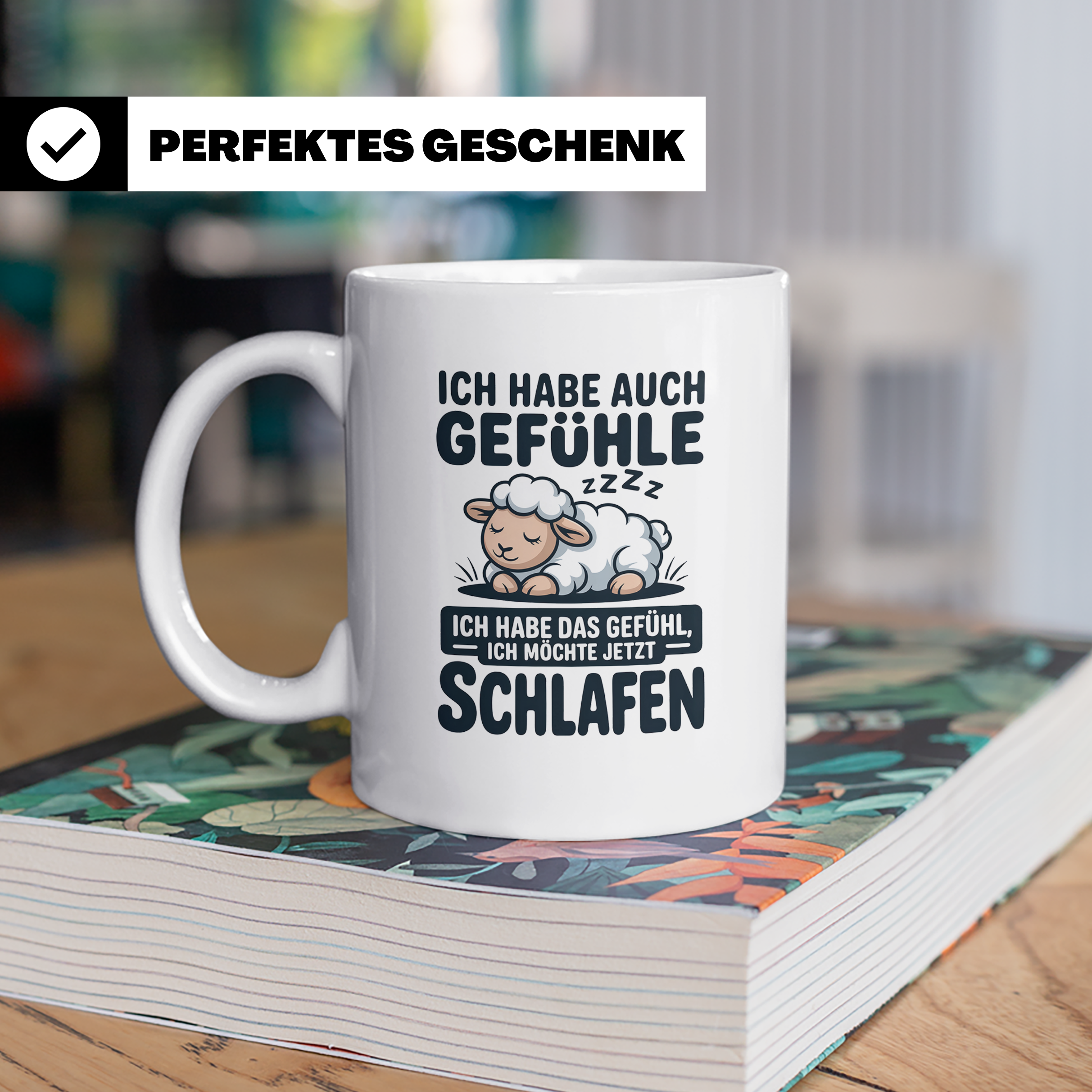 Schlafende Schafe Tasse - Ich habe auch Gefühle, ich will sc – Weiß [farbe:weiß]