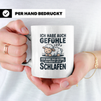 Schlafende Schafe Tasse - Ich habe auch Gefühle, ich will sc – Weiß [farbe:weiß]