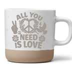 Peace Tasse All You Need Is Love Kaffeetasse Hippie Geschenk Keramikbe – Bild 1