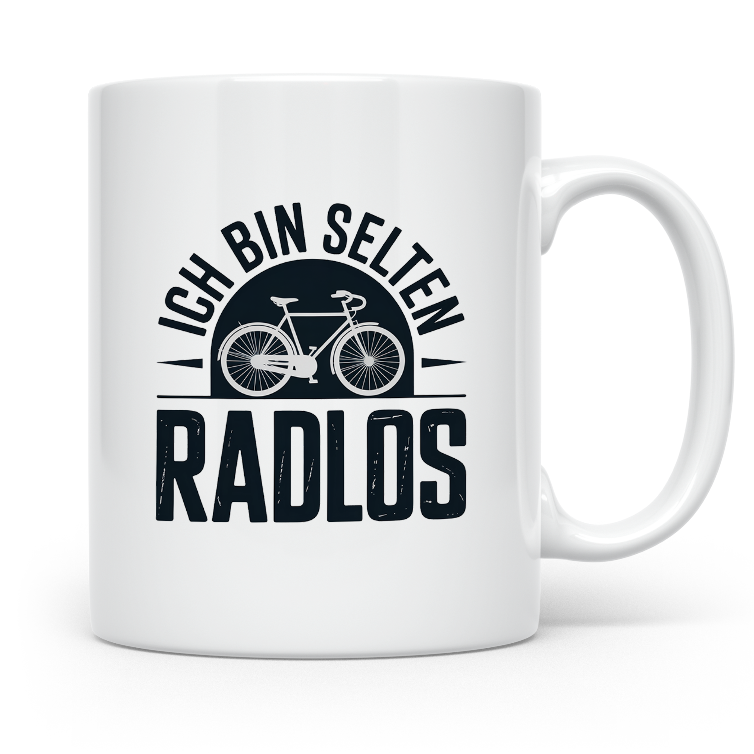 Fahrrad Kaffeetasse - Ich bin selten radlos - Radfahrer Gesc – Weiß [farbe:weiß]