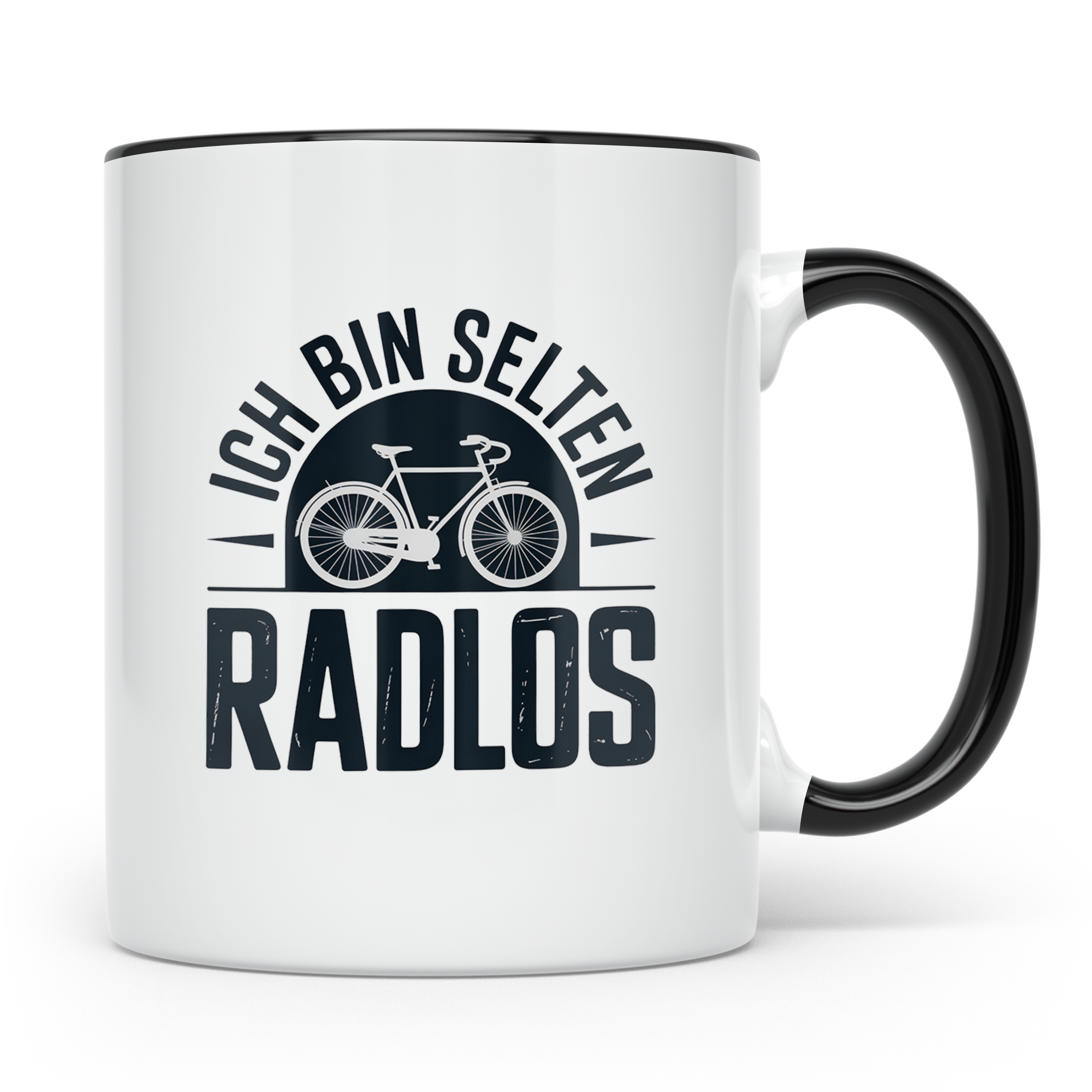 Fahrrad Kaffeetasse - Ich bin selten radlos - Radfahrer Gesc – Schwarz [farbe:schwarz]