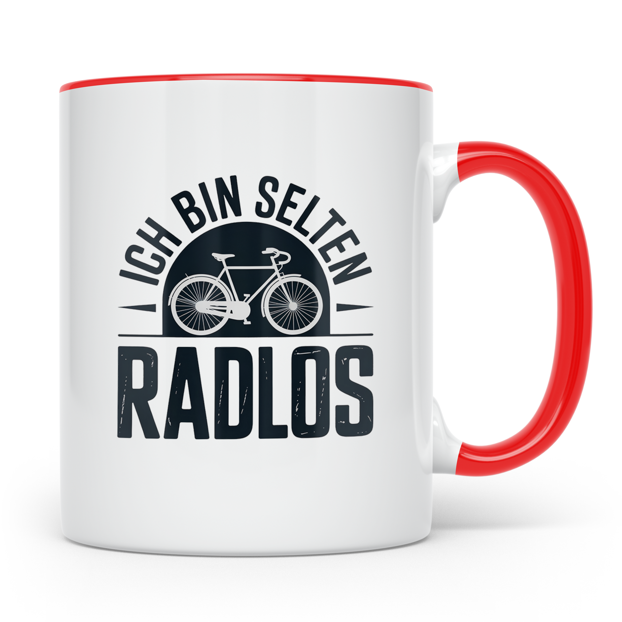 Fahrrad Kaffeetasse - Ich bin selten radlos - Radfahrer Gesc – Rot [farbe:rot]