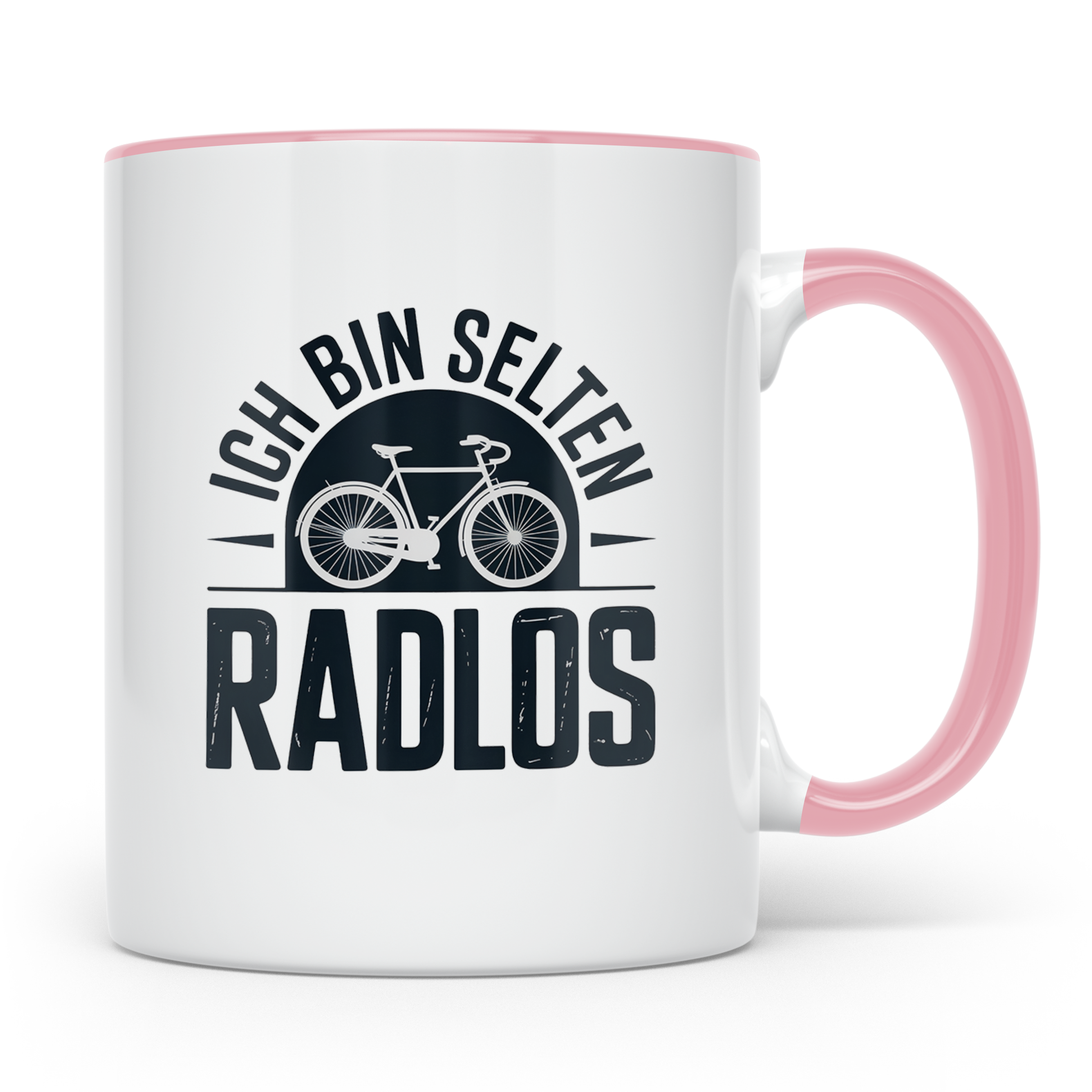 Fahrrad Kaffeetasse - Ich bin selten radlos - Radfahrer Gesc – Rosa [farbe:rosa]