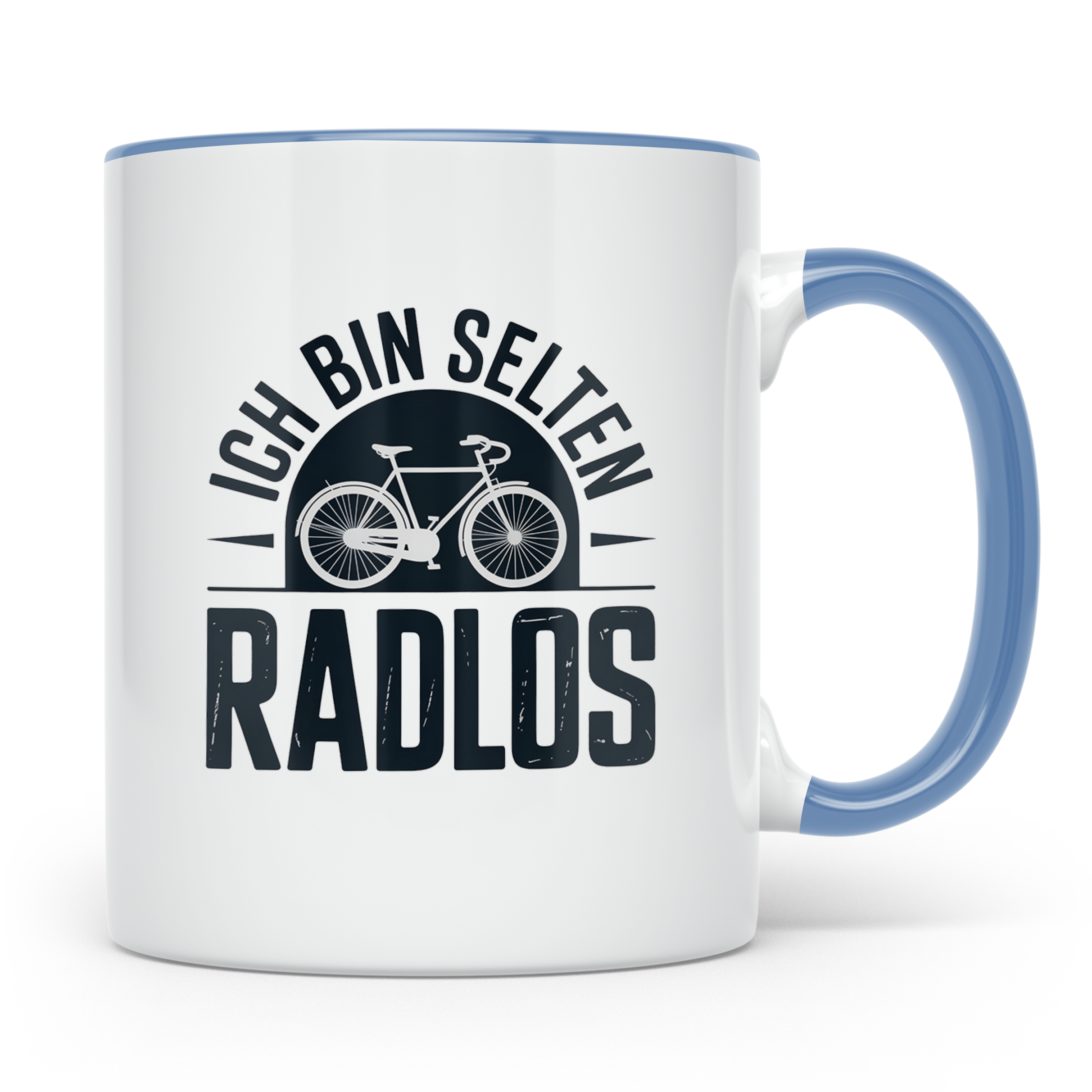 Fahrrad Kaffeetasse - Ich bin selten radlos - Radfahrer Gesc – Blau [farbe:blau]
