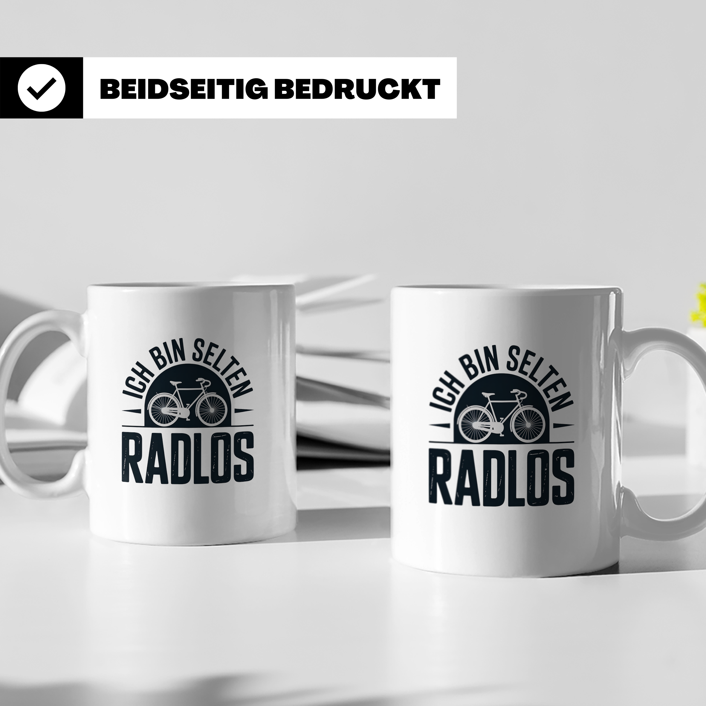 Fahrrad Kaffeetasse - Ich bin selten radlos - Radfahrer Gesc – Weiß [farbe:weiß]