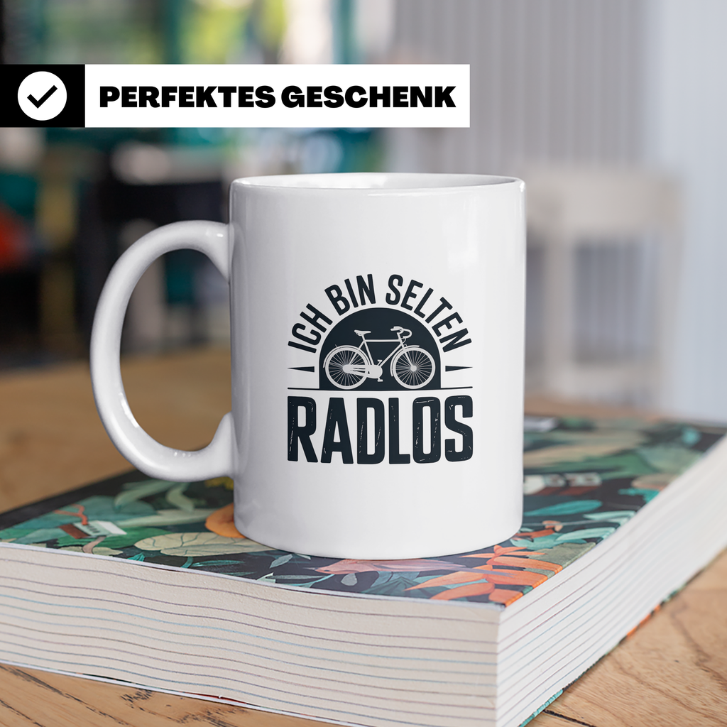 Fahrrad Kaffeetasse - Ich bin selten radlos - Radfahrer Gesc – Weiß [farbe:weiß]