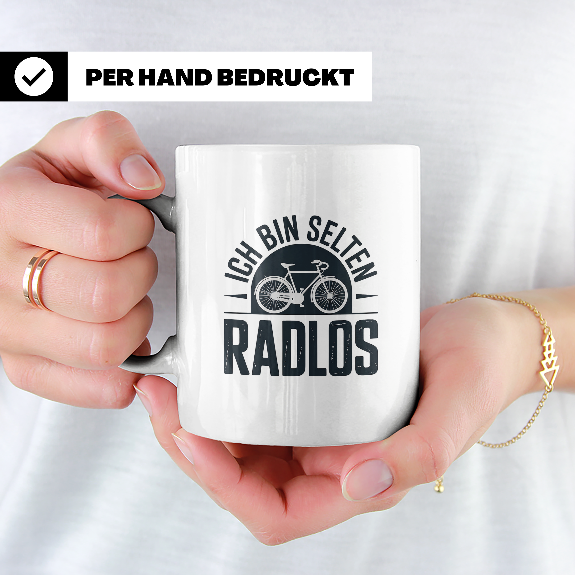Fahrrad Kaffeetasse - Ich bin selten radlos - Radfahrer Gesc – Weiß [farbe:weiß]