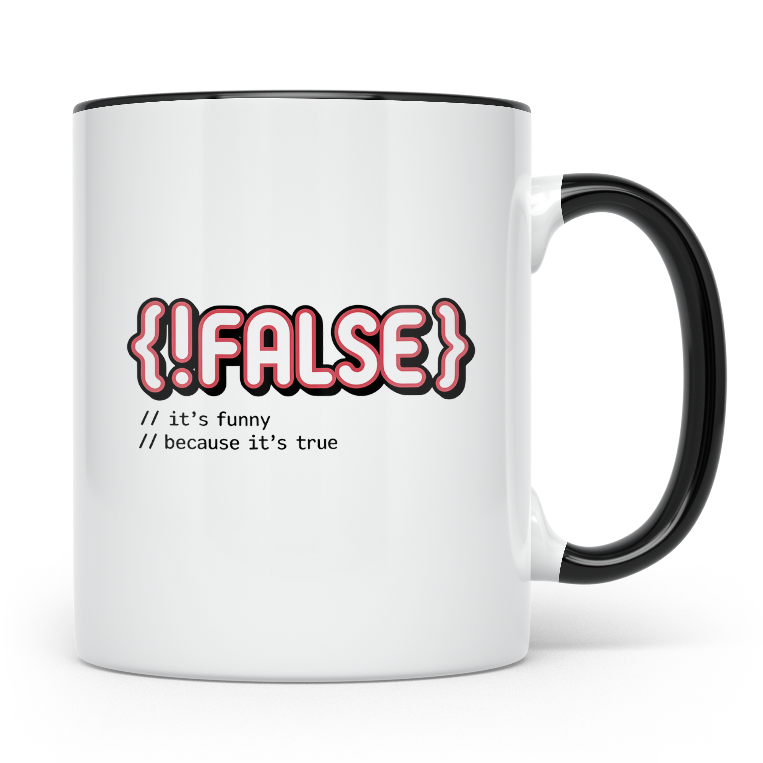 Informatiker Tasse !False Programmierer Geschenkidee Nerdtas – Schwarz [farbe:schwarz]