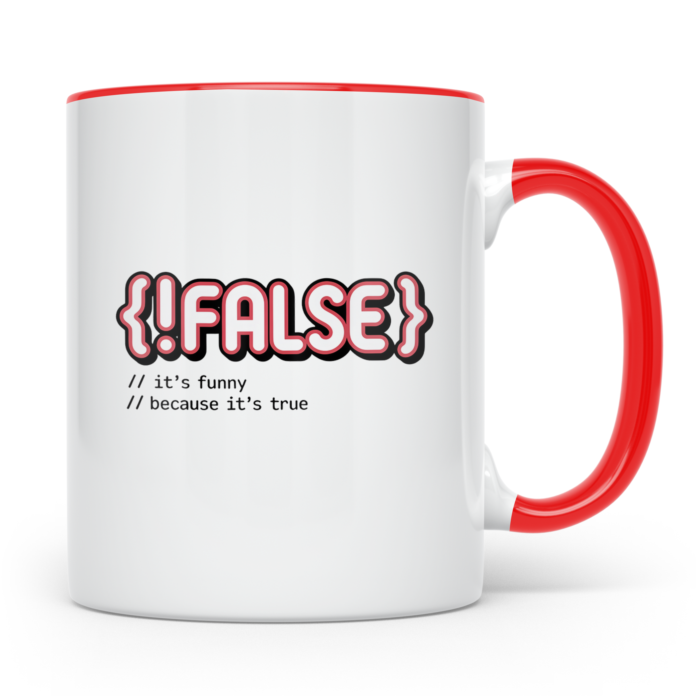 Informatiker Tasse !False Programmierer Geschenkidee Nerdtas – Rot [farbe:rot]