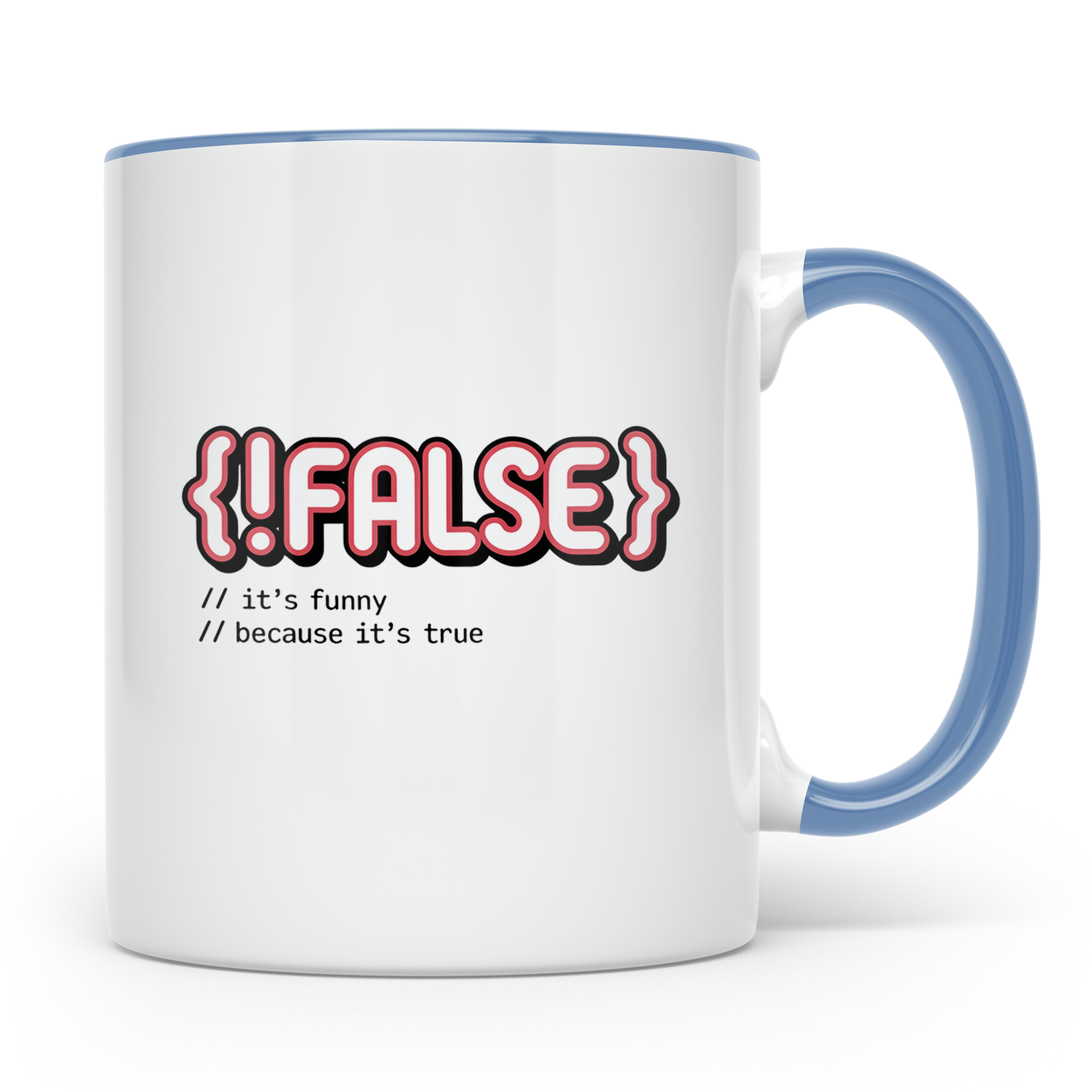Informatiker Tasse !False Programmierer Geschenkidee Nerdtas – Blau [farbe:blau]