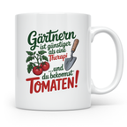 Gärtnern Therapie Tomaten Kaffeetasse - Gartenarbeit Gärtner – Weiß [farbe:weiß]