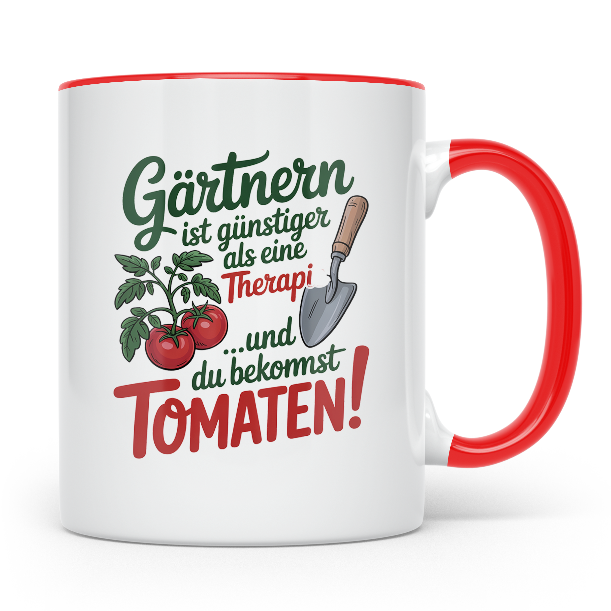 Gärtnern Therapie Tomaten Kaffeetasse - Gartenarbeit Gärtner – Rot [farbe:rot]