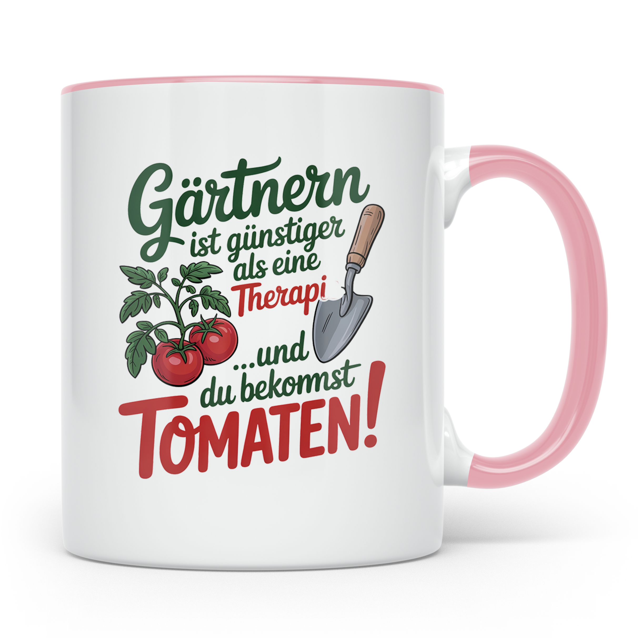 Gärtnern Therapie Tomaten Kaffeetasse - Gartenarbeit Gärtner – Rosa [farbe:rosa]