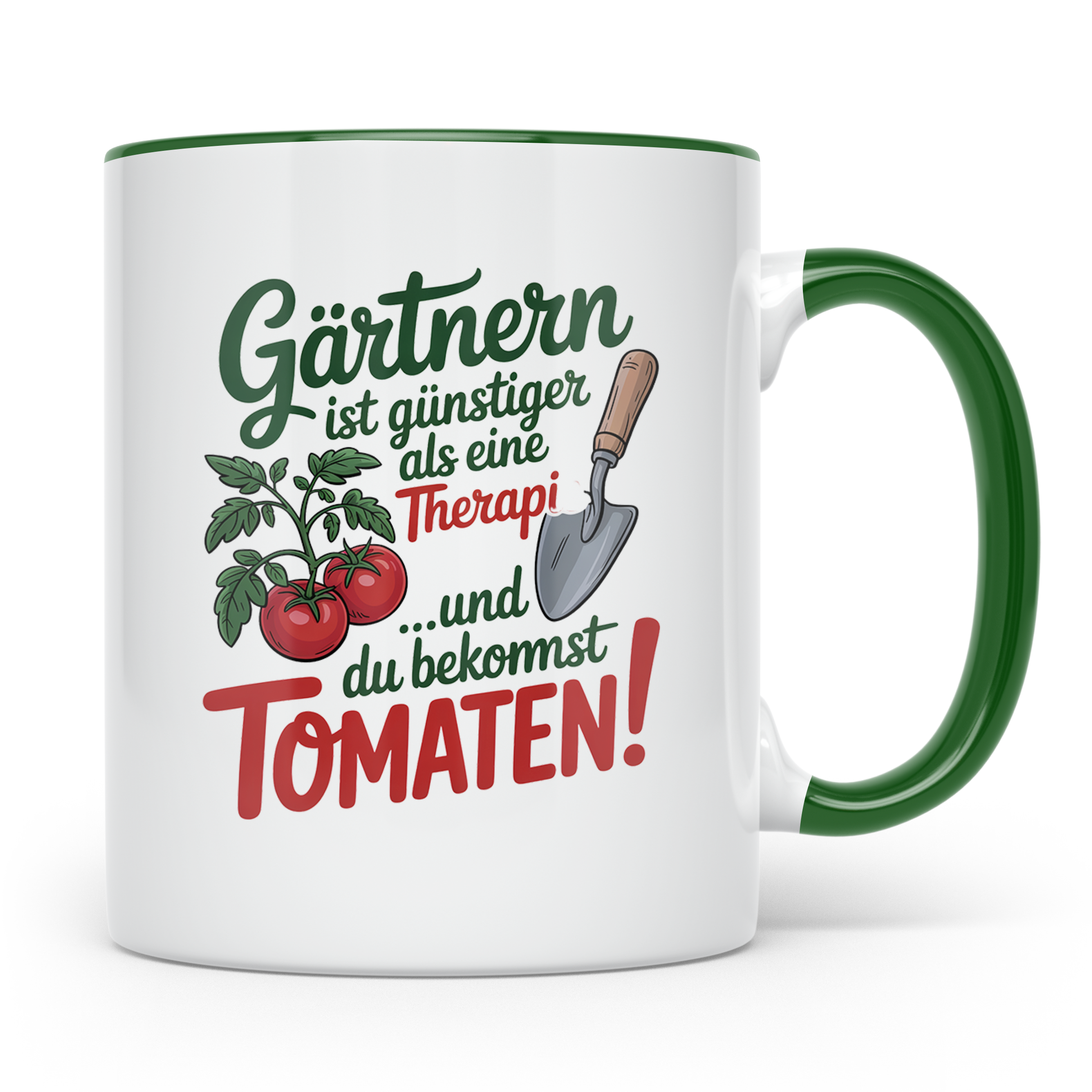 Gärtnern Therapie Tomaten Kaffeetasse - Gartenarbeit Gärtner – Grün [farbe:grün]