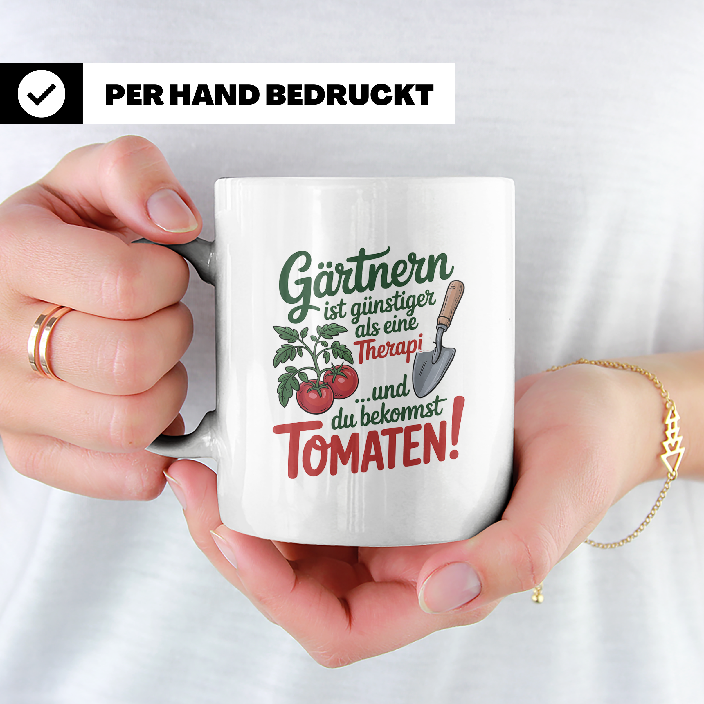 Gärtnern Therapie Tomaten Kaffeetasse - Gartenarbeit Gärtner – Weiß [farbe:weiß]