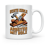 Holzbearbeitung Tasse - Echte Kerle arbeiten mit Holz - Schr – Weiß [farbe:weiß]