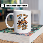 Holzbearbeitung Tasse - Echte Kerle arbeiten mit Holz - Schr – Weiß [farbe:weiß]
