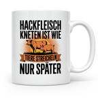 Hackfleisch Kneten Tasse - Tiere streicheln Bauer Landwirt G – Weiß [farbe:weiß]