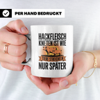 Hackfleisch Kneten Tasse - Tiere streicheln Bauer Landwirt G – Weiß [farbe:weiß]