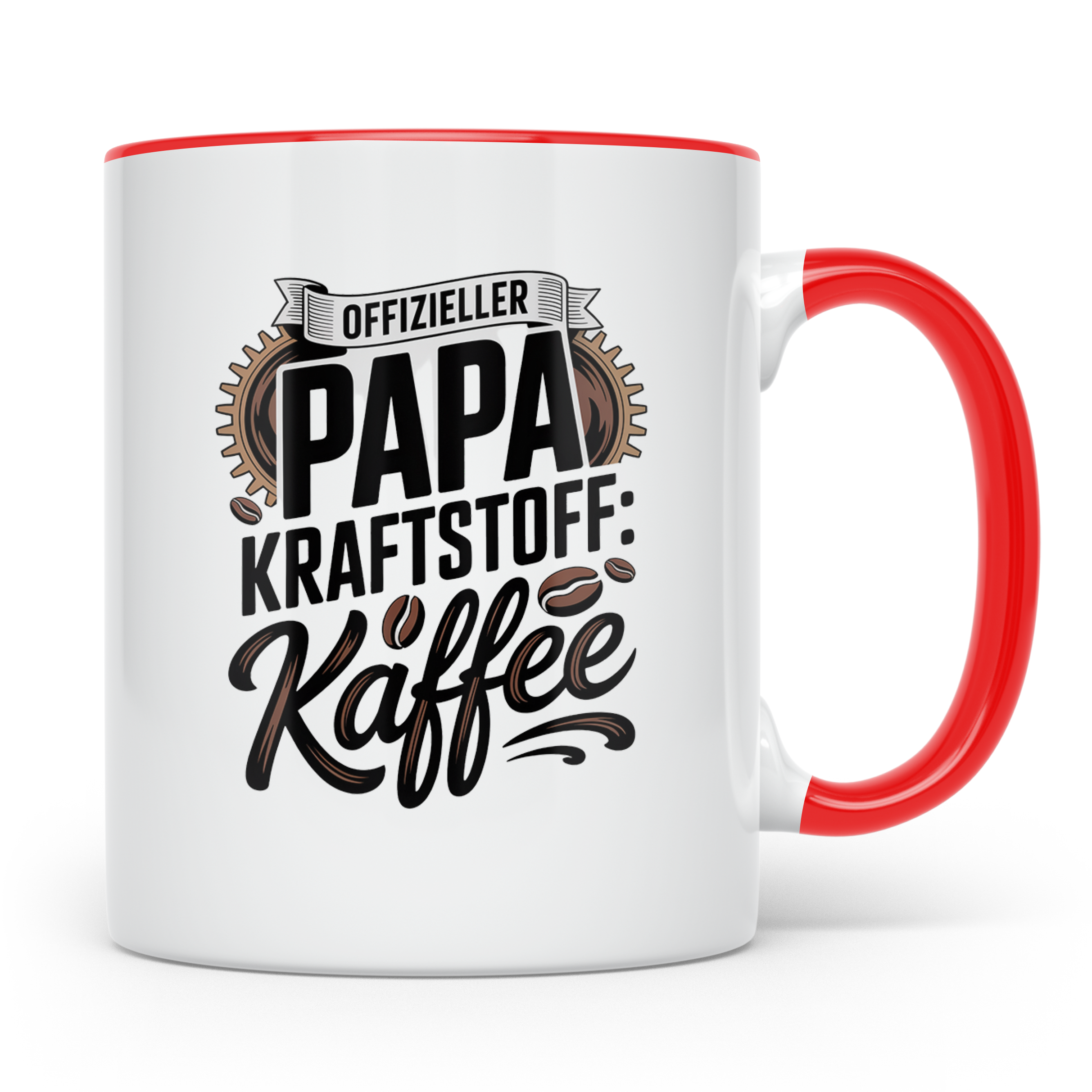 Papa Kraftstoff Kaffee Tasse - Vatertag Geschenkidee für Kaf – Rot [farbe:rot]