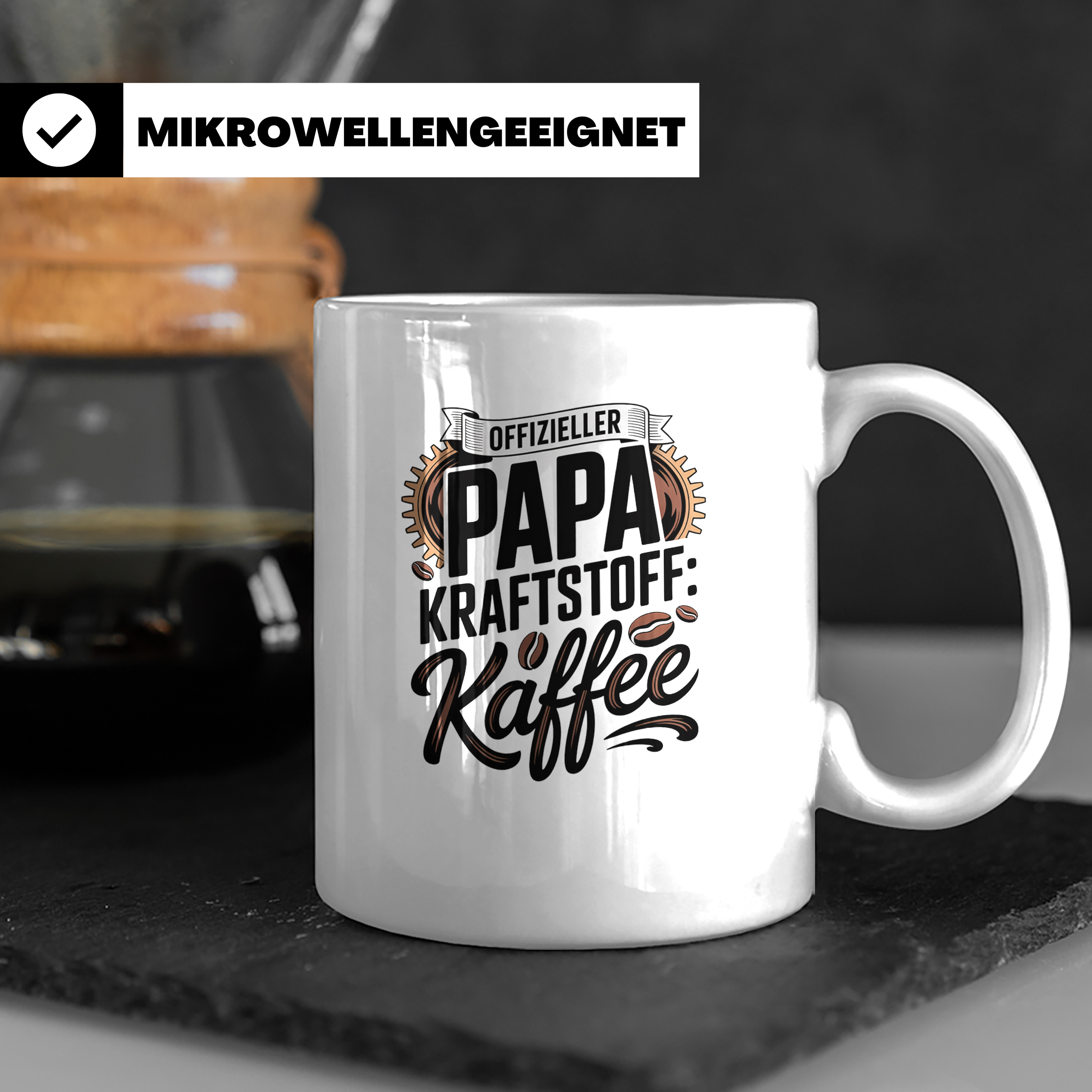 Papa Kraftstoff Kaffee Tasse - Vatertag Geschenkidee für Kaf – Weiß [farbe:weiß]