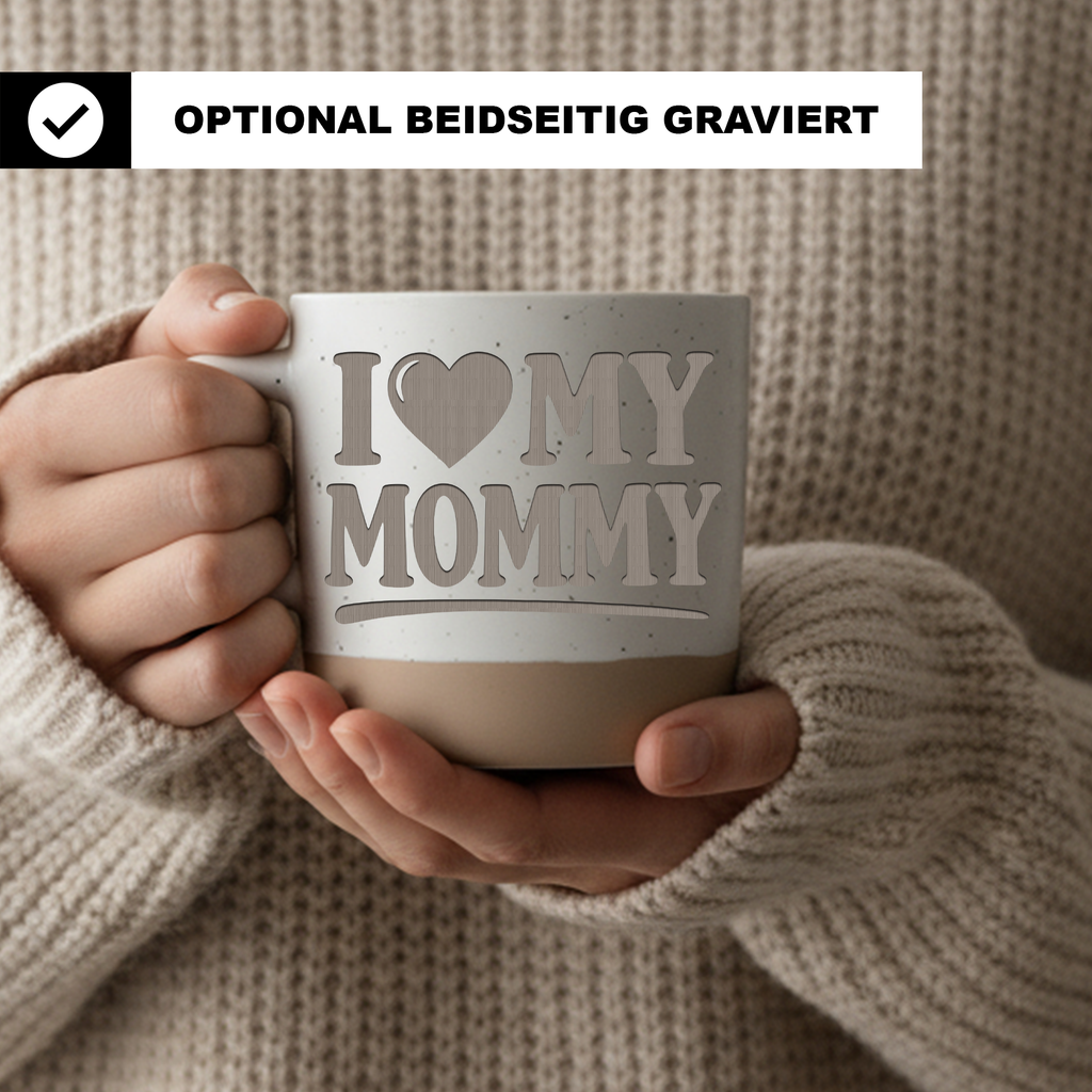 I Love My Mommy Tasse Geschenk für Mama Kaffeetasse Muttertag Becher B – Bild 2