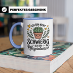 Kaffeetasse: Ich bin nicht schwierig - pflegeintensiv! Sukkulenten Geschenkidee für Pflanzenliebhaber, Kakteen Humor Tasse, Botanical