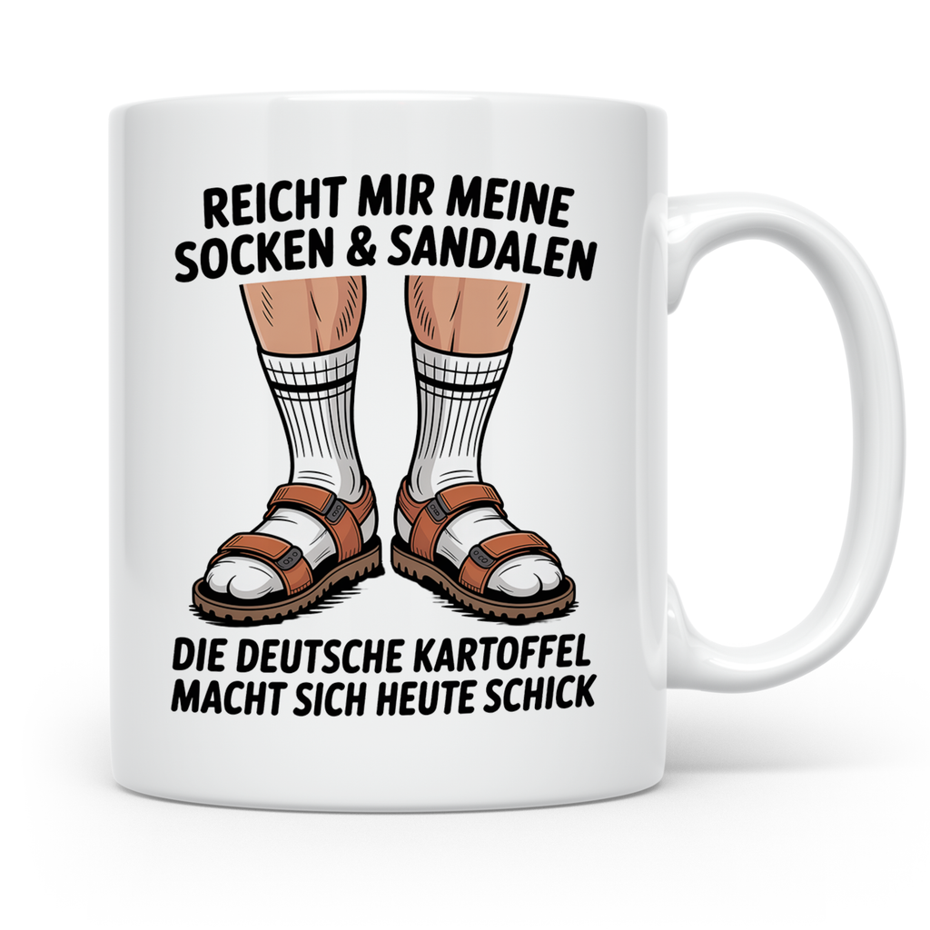 Socken Sandalen Tasse - Deutsche Kartoffel macht sich schick – Weiß [farbe:weiß]