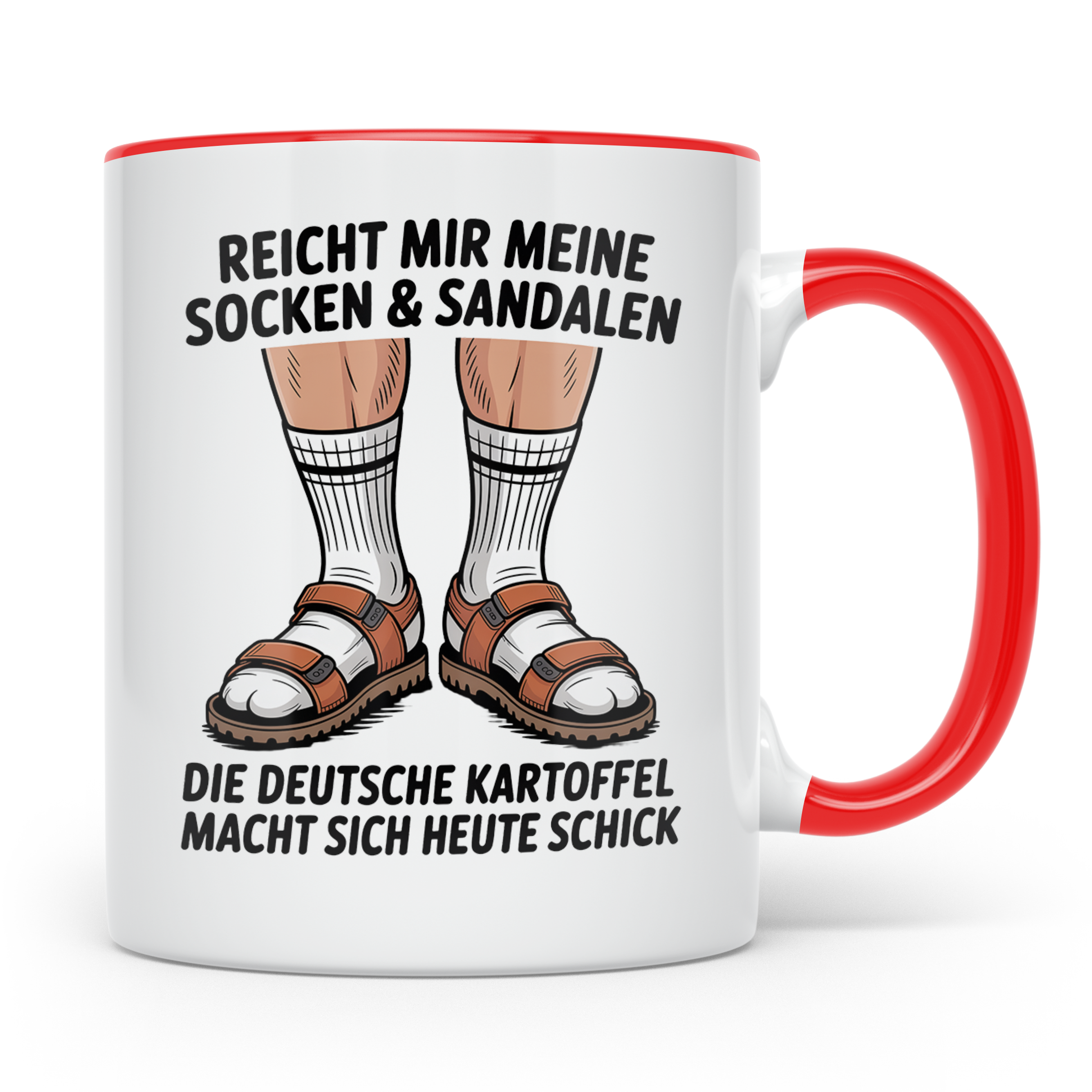 Socken Sandalen Tasse - Deutsche Kartoffel macht sich schick – Rot [farbe:rot]