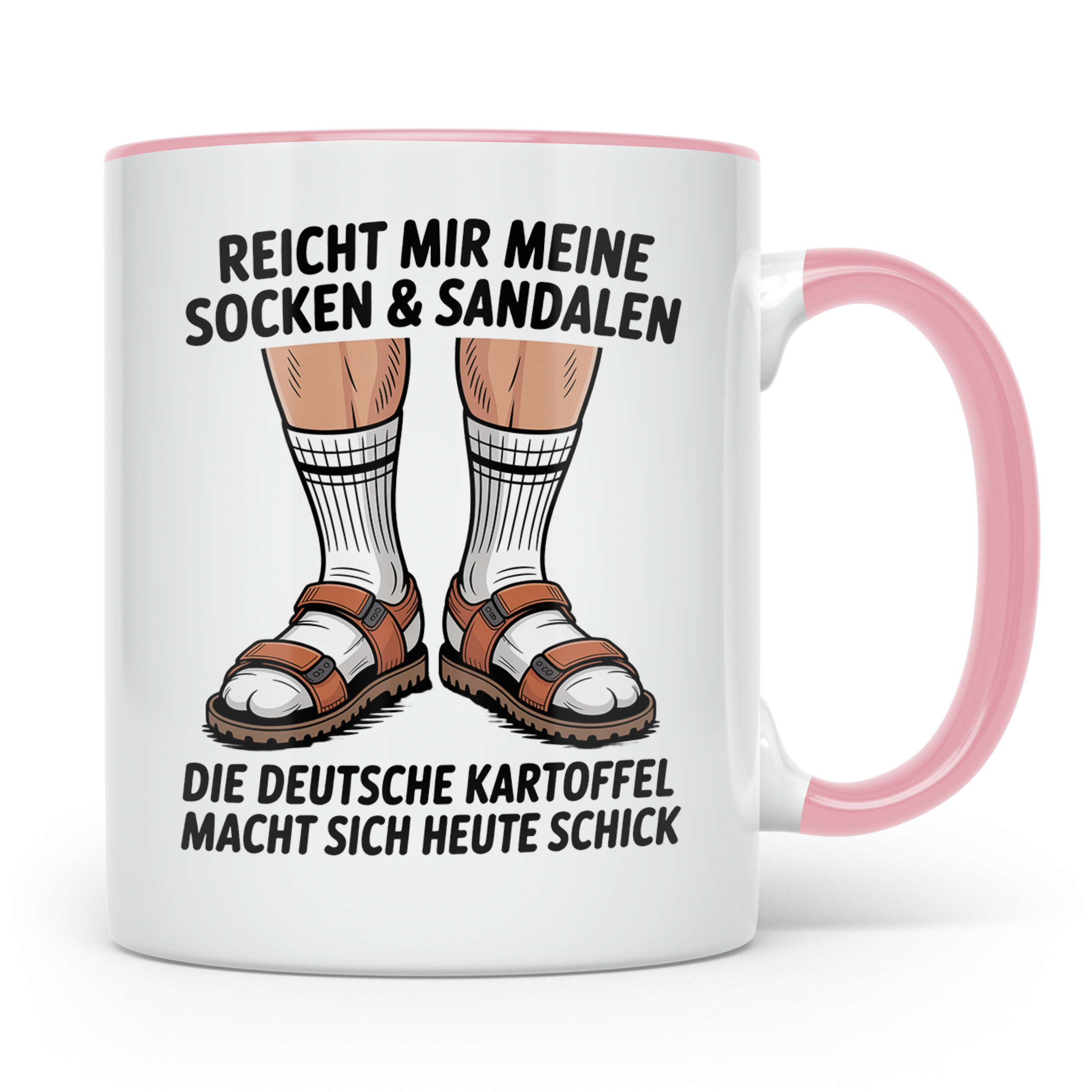 Socken Sandalen Tasse - Deutsche Kartoffel macht sich schick – Rosa [farbe:rosa]