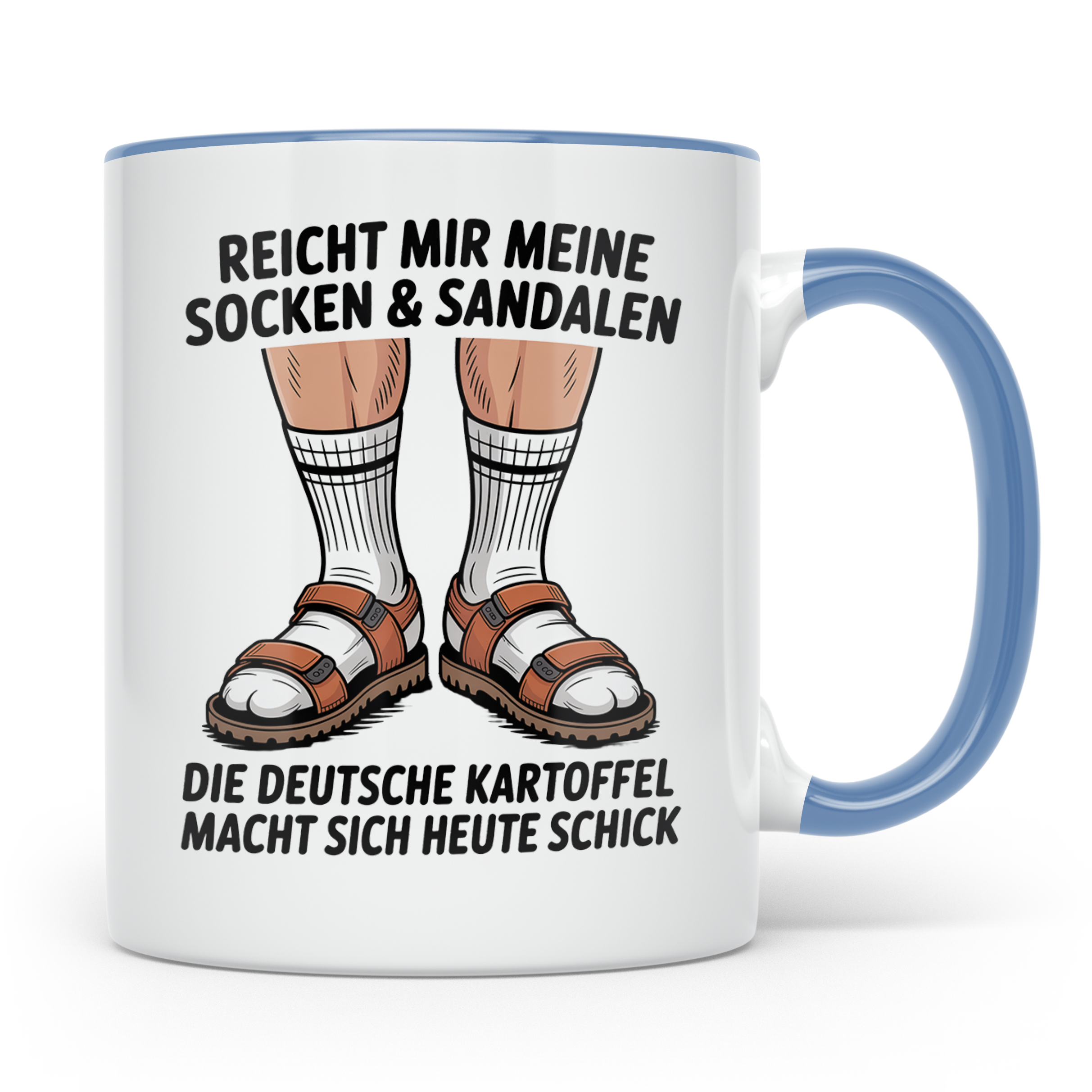 Socken Sandalen Tasse - Deutsche Kartoffel macht sich schick – Blau [farbe:blau]