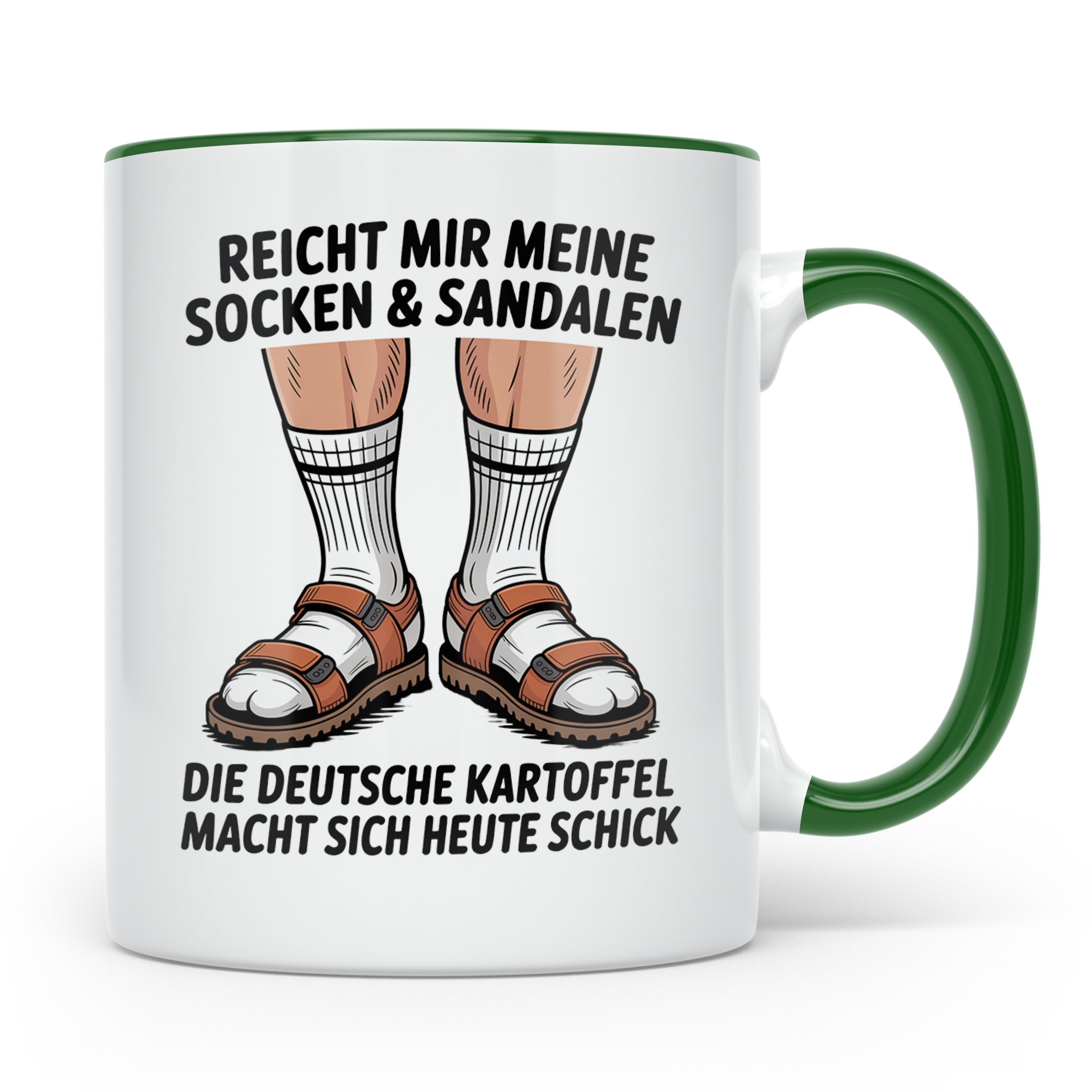 Socken Sandalen Tasse - Deutsche Kartoffel macht sich schick – Grün [farbe:grün]