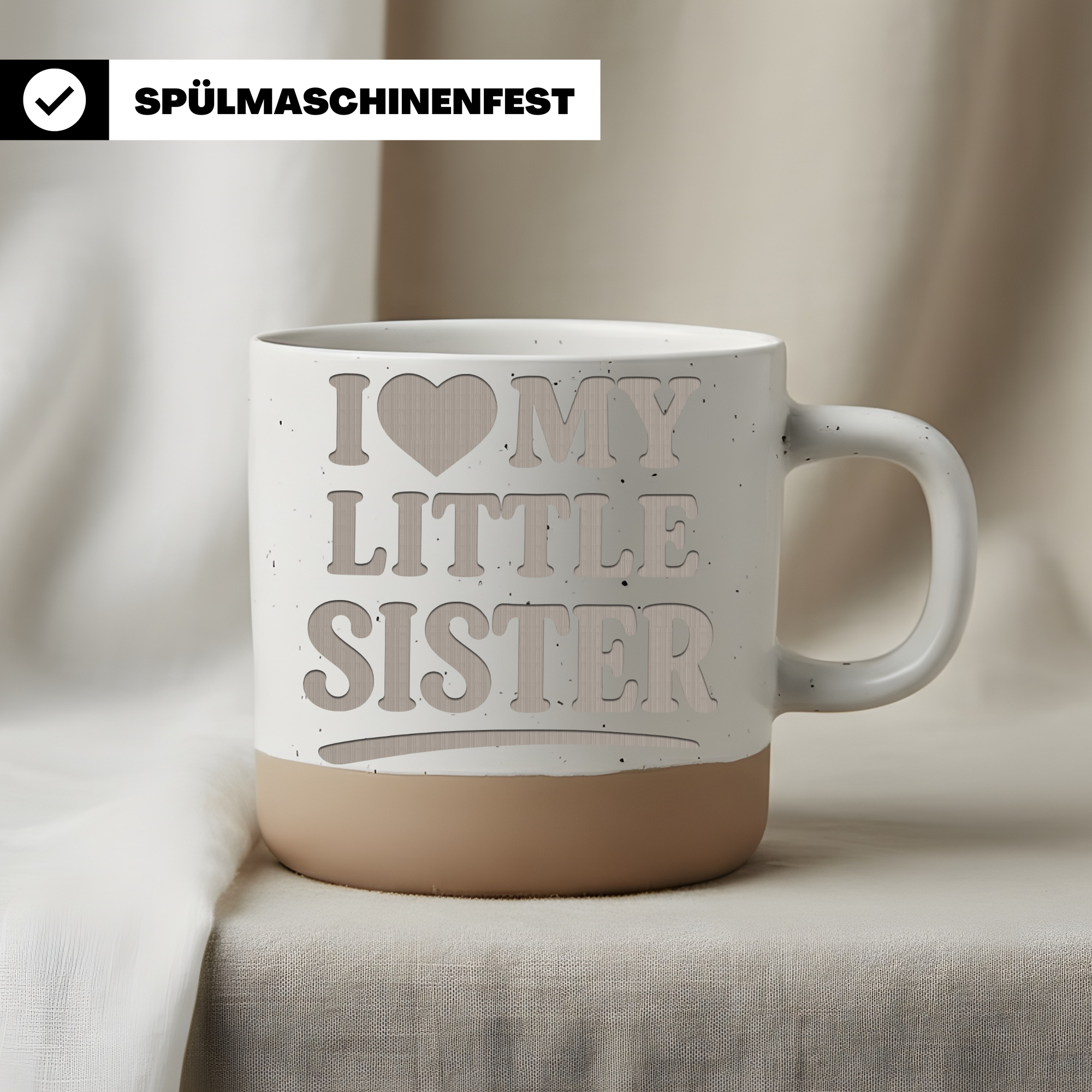 I Love My Little Sister Tasse Geschenk kleine Schwester Kaffeetasse Ge – Bild 3