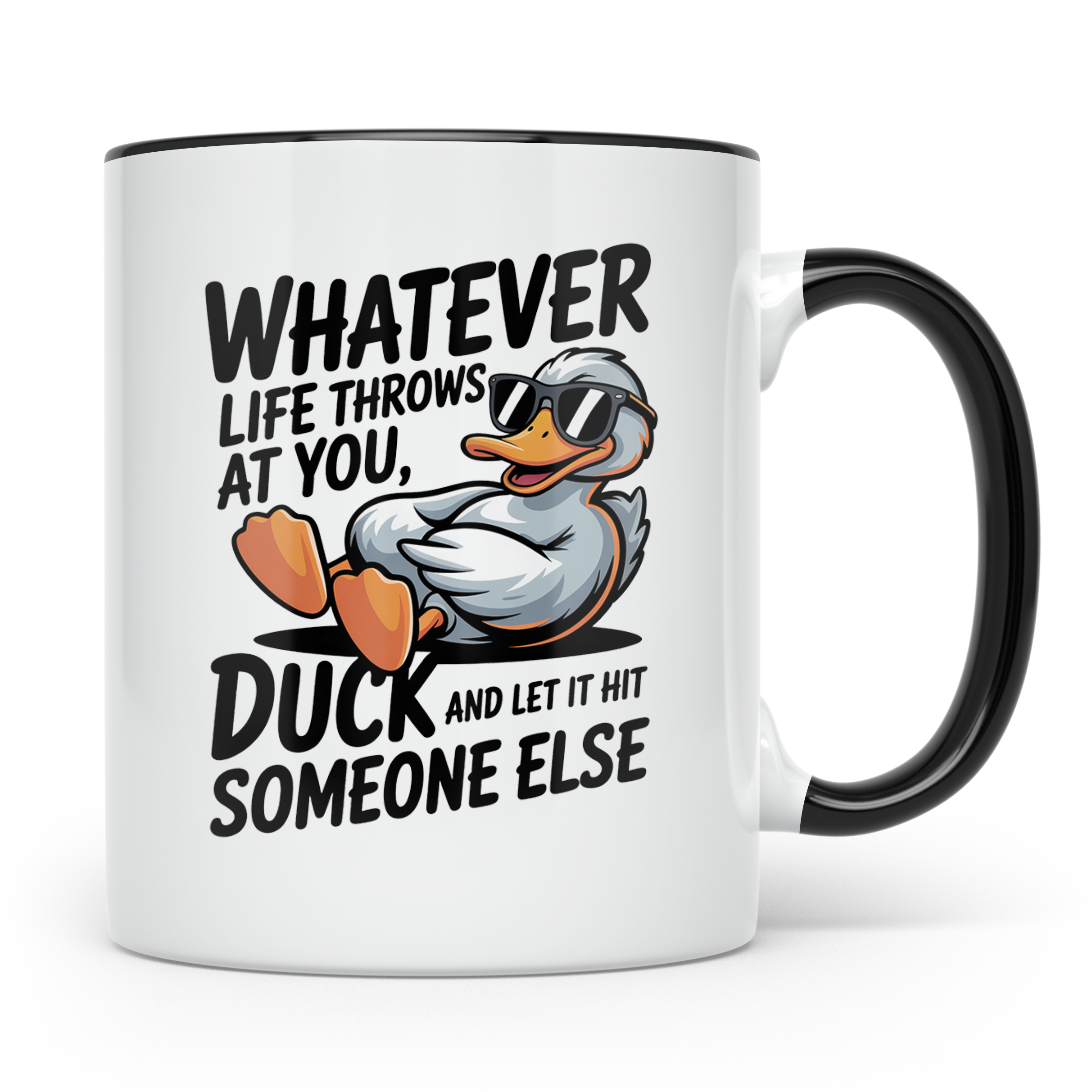 Duck Kaffeetasse - Lustiger Spruch für Entenliebhaber mit So – Schwarz [farbe:schwarz]