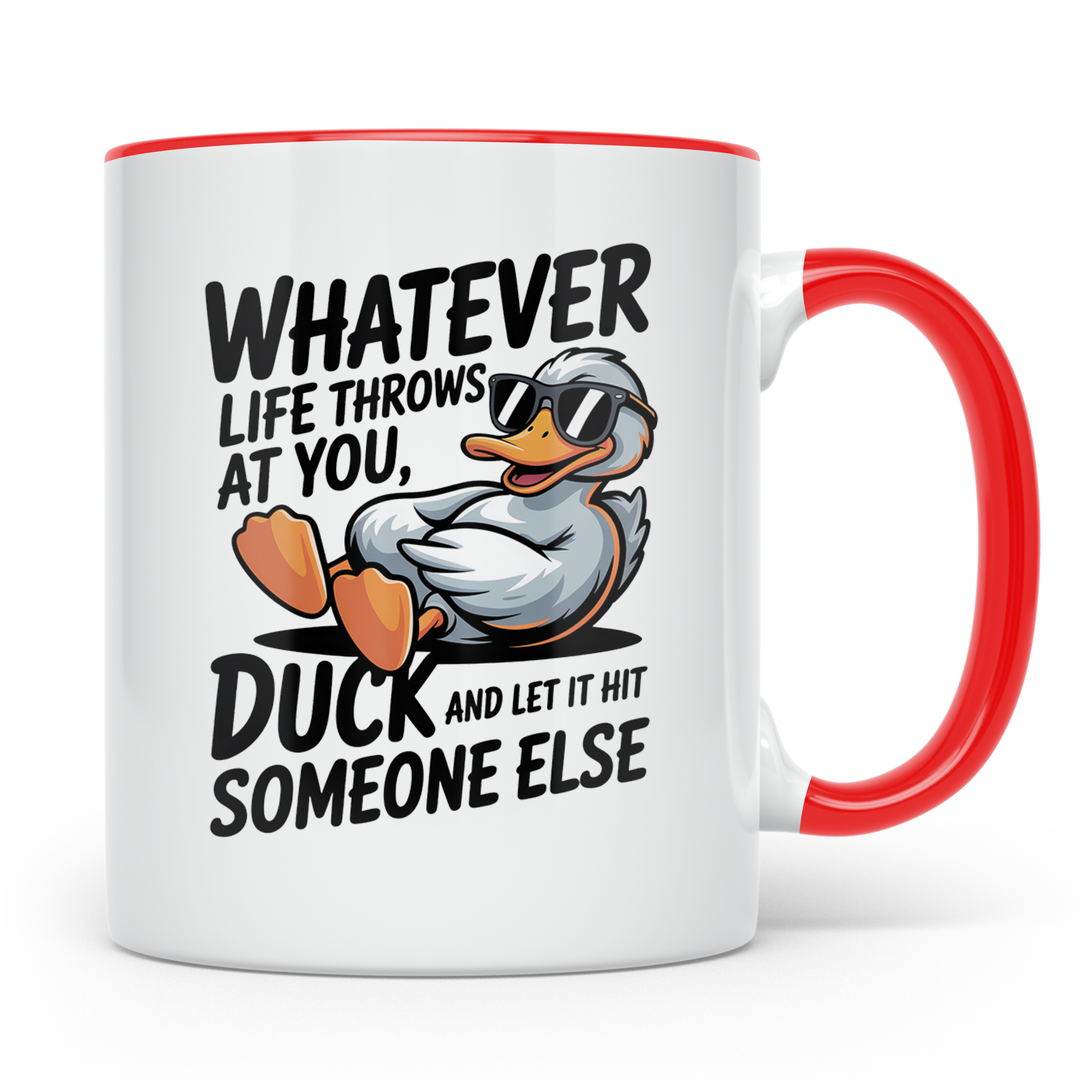 Duck Kaffeetasse - Lustiger Spruch für Entenliebhaber mit So – Rot [farbe:rot]
