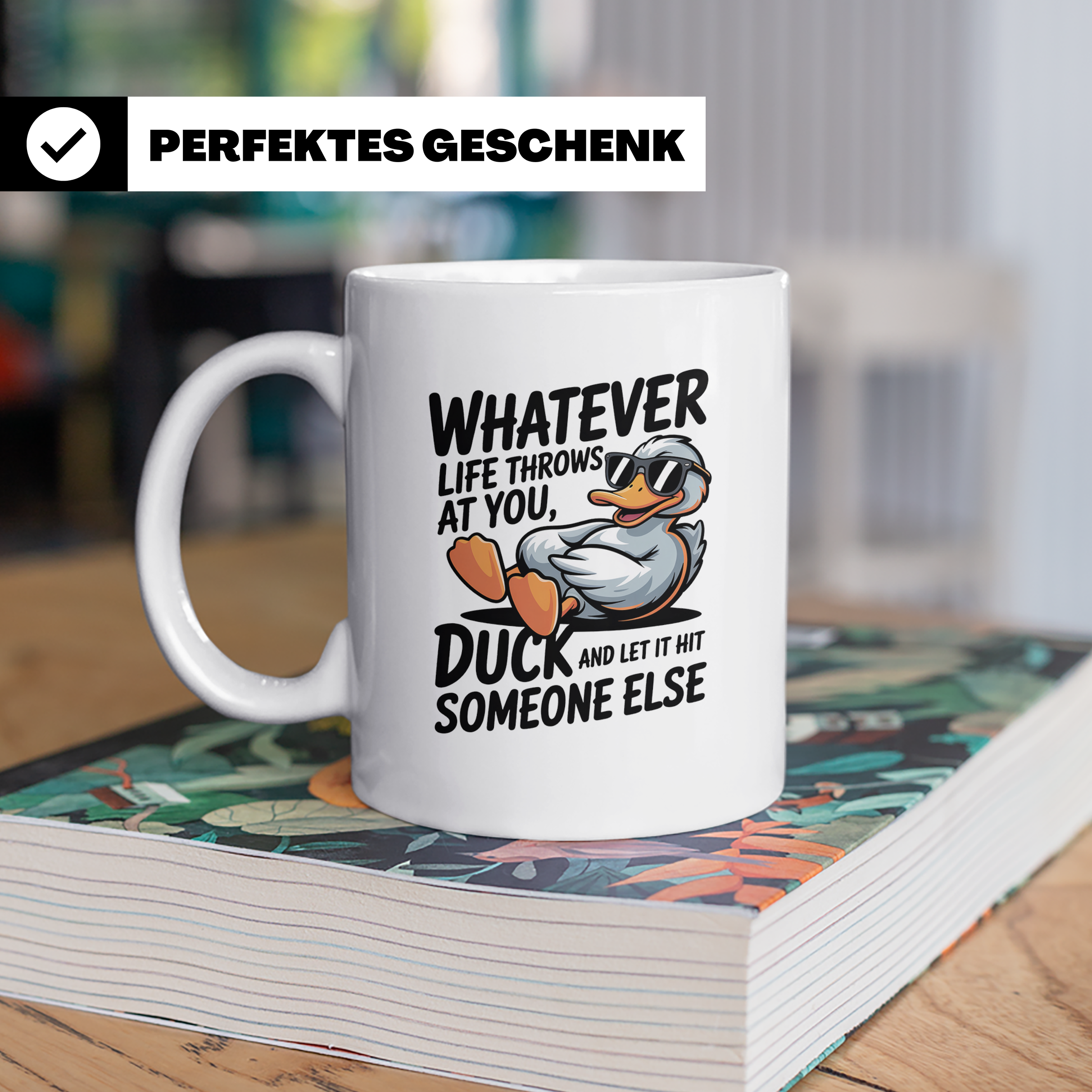 Duck Kaffeetasse - Lustiger Spruch für Entenliebhaber mit So – Weiß [farbe:weiß]