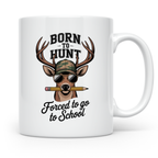 Jäger Schüler Tasse - Born To Hunt Forced To Go To School -  – Weiß [farbe:weiß]