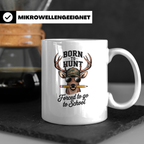 Jäger Schüler Tasse - Born To Hunt Forced To Go To School -  – Weiß [farbe:weiß]