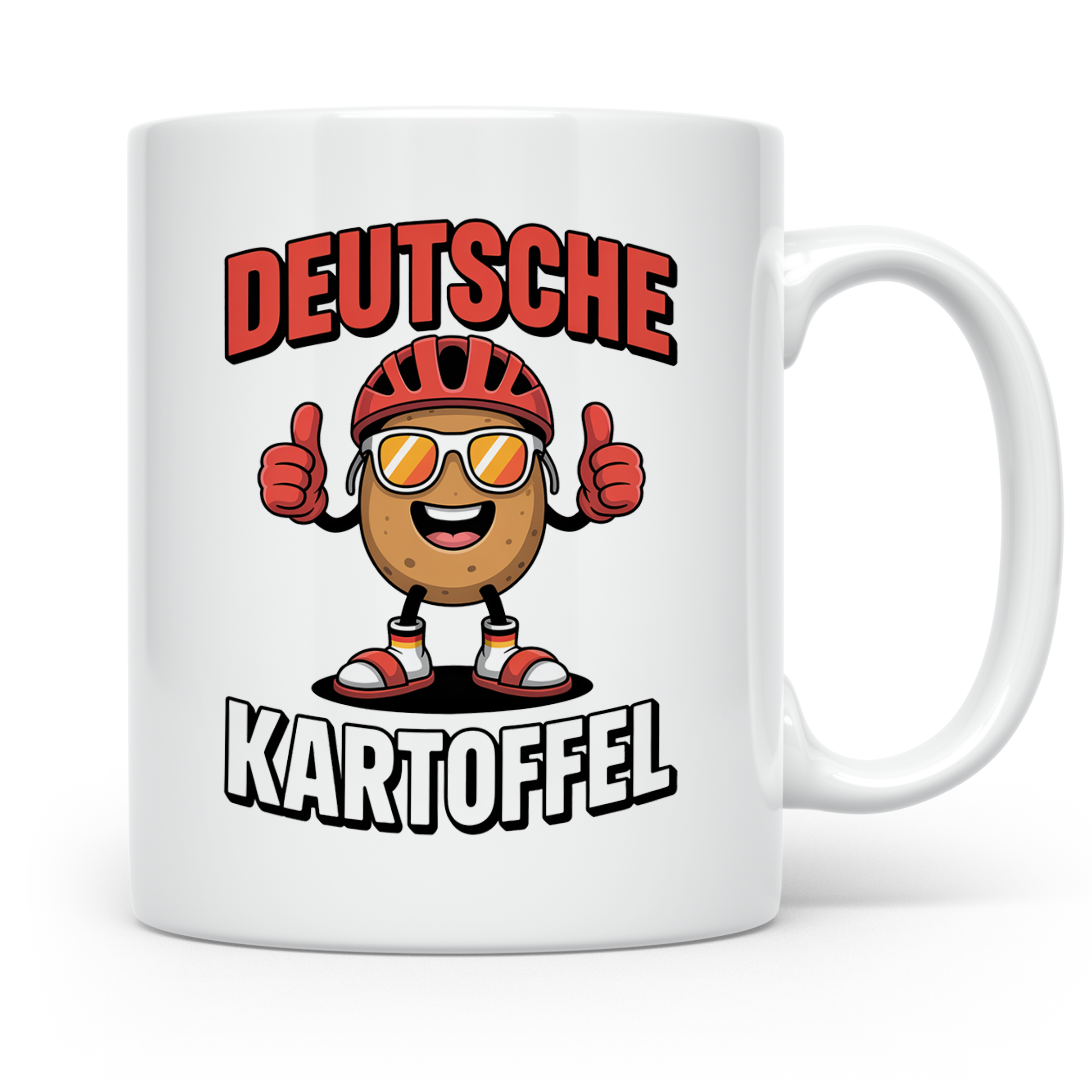 Deutsche Kartoffel Tasse - Radfahrer Geschenkidee - Germany  – Weiß [farbe:weiß]