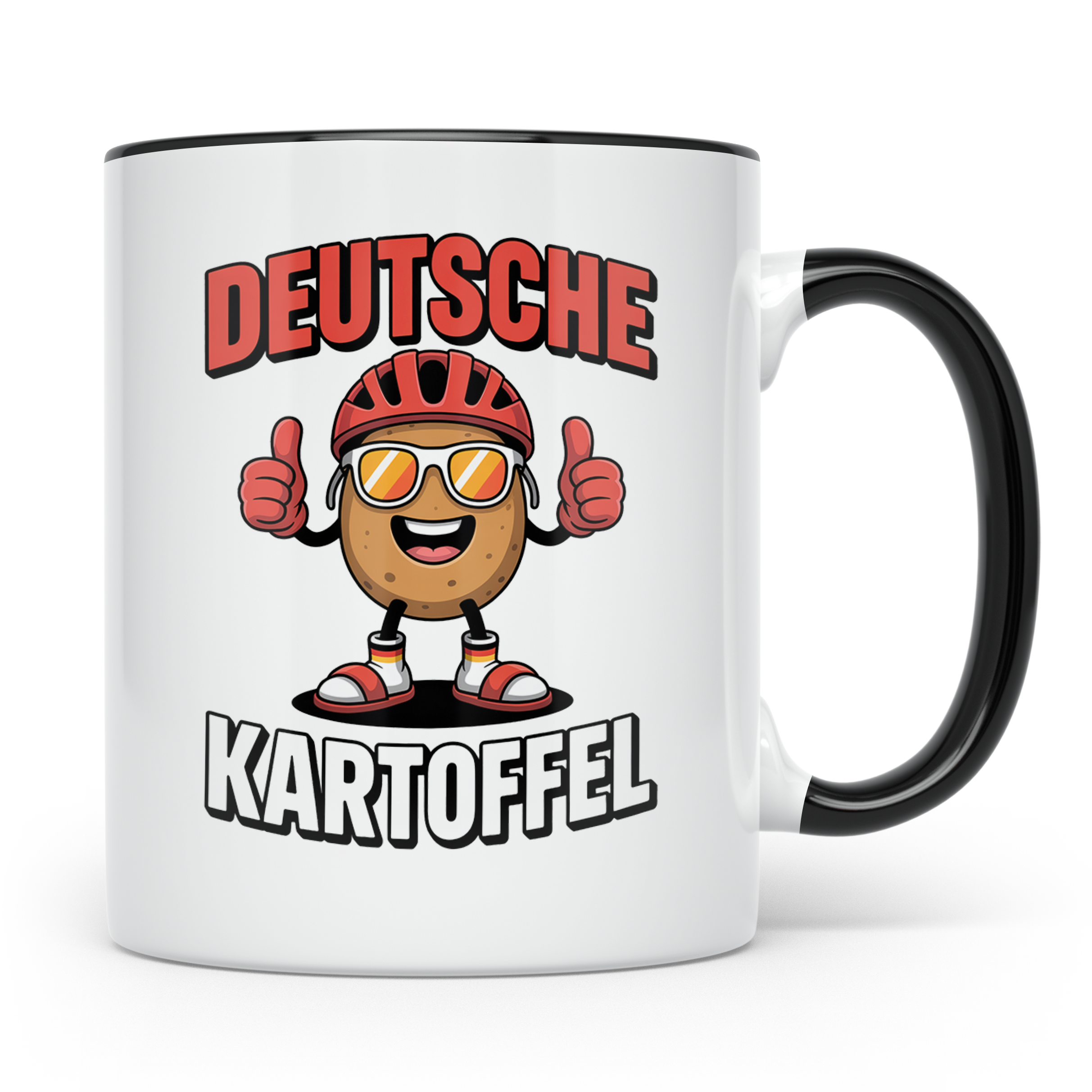 Deutsche Kartoffel Tasse - Radfahrer Geschenkidee - Germany  – Schwarz [farbe:schwarz]