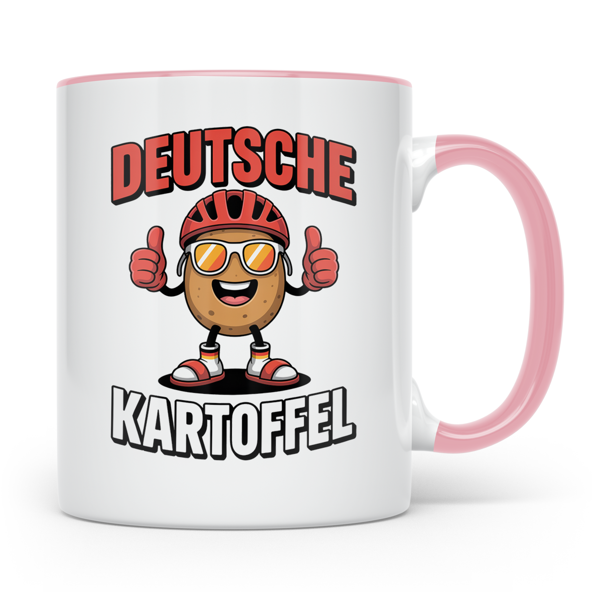 Deutsche Kartoffel Tasse - Radfahrer Geschenkidee - Germany  – Rosa [farbe:rosa]