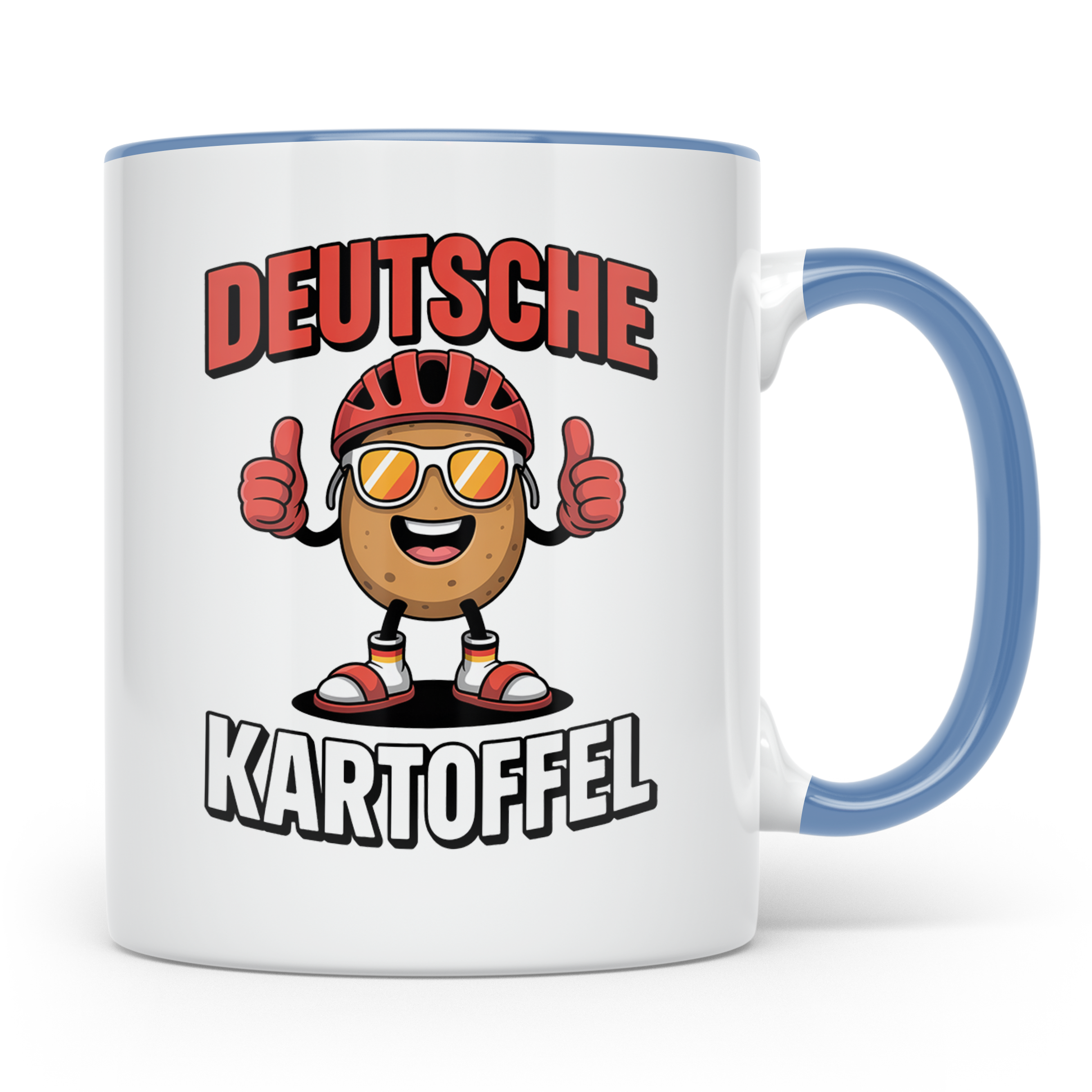 Deutsche Kartoffel Tasse - Radfahrer Geschenkidee - Germany  – Blau [farbe:blau]