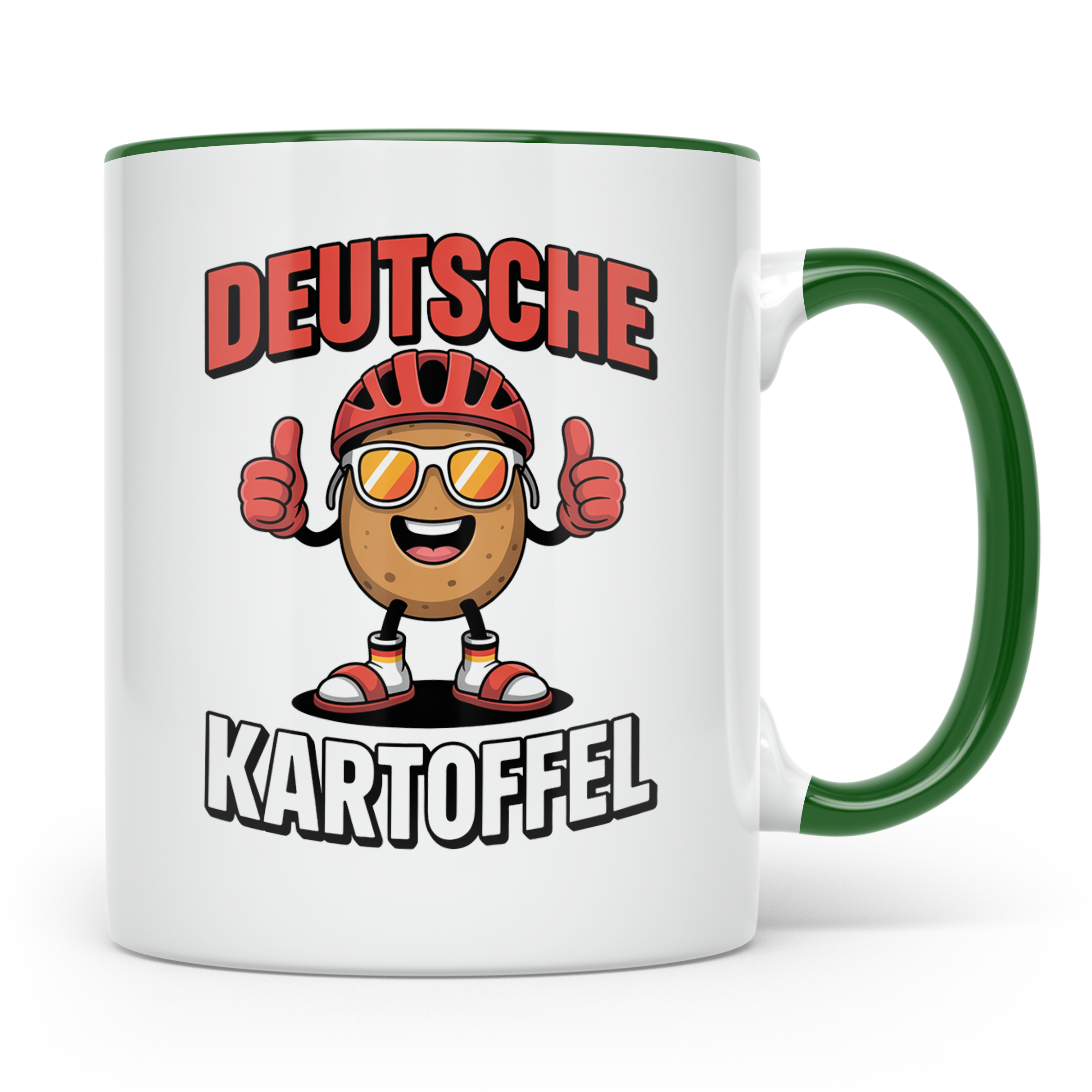 Deutsche Kartoffel Tasse - Radfahrer Geschenkidee - Germany  – Grün [farbe:grün]