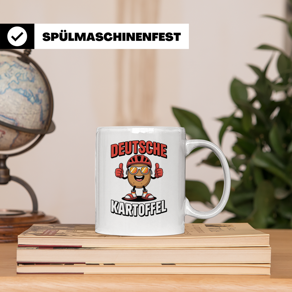 Deutsche Kartoffel Tasse - Radfahrer Geschenkidee - Germany  – Weiß [farbe:weiß]