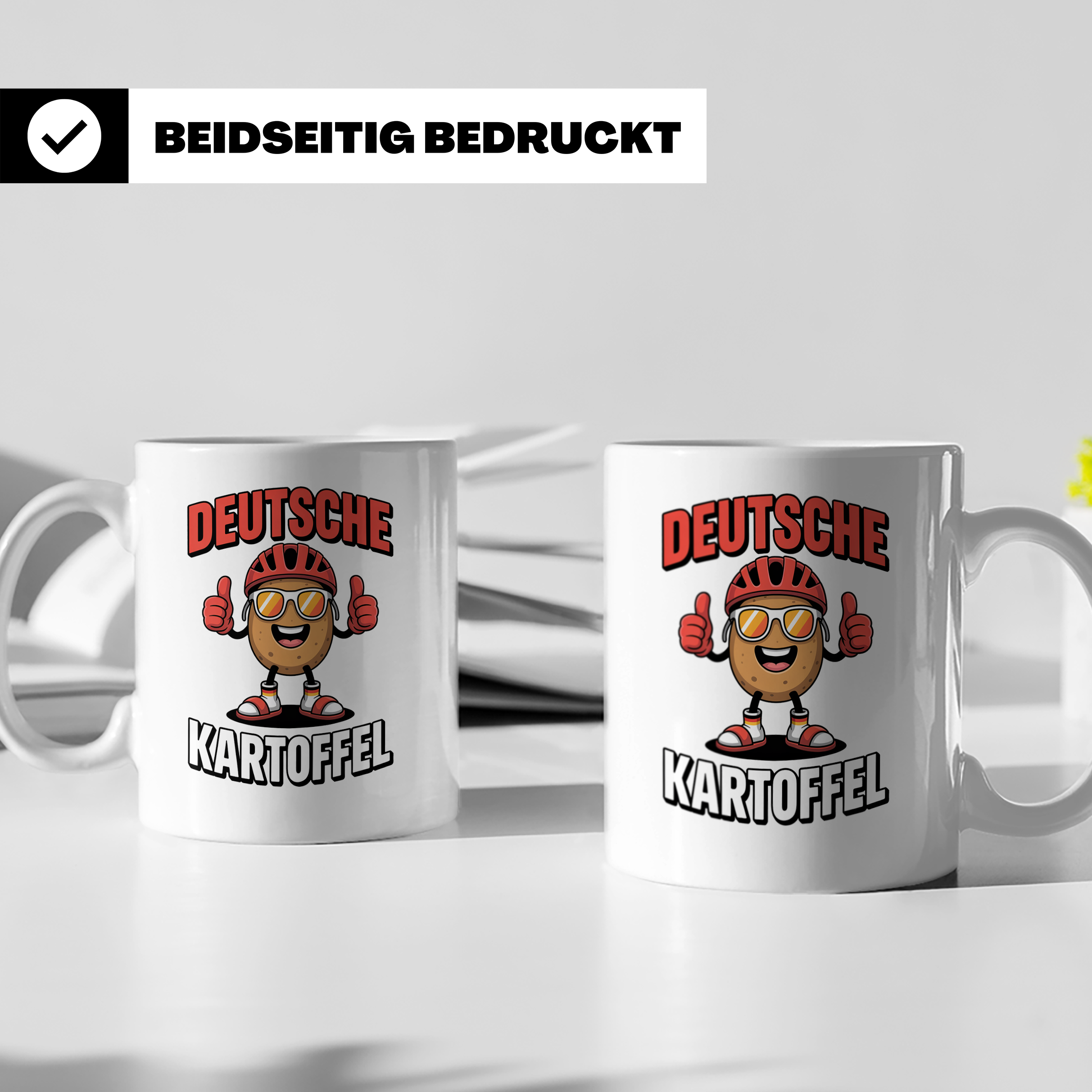 Deutsche Kartoffel Tasse - Radfahrer Geschenkidee - Germany  – Weiß [farbe:weiß]