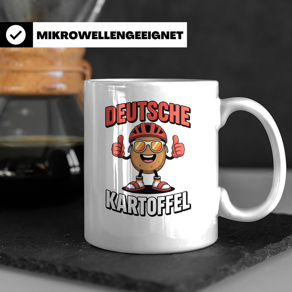 Deutsche Kartoffel Tasse - Radfahrer Geschenkidee - Germany  – Weiß [farbe:weiß]