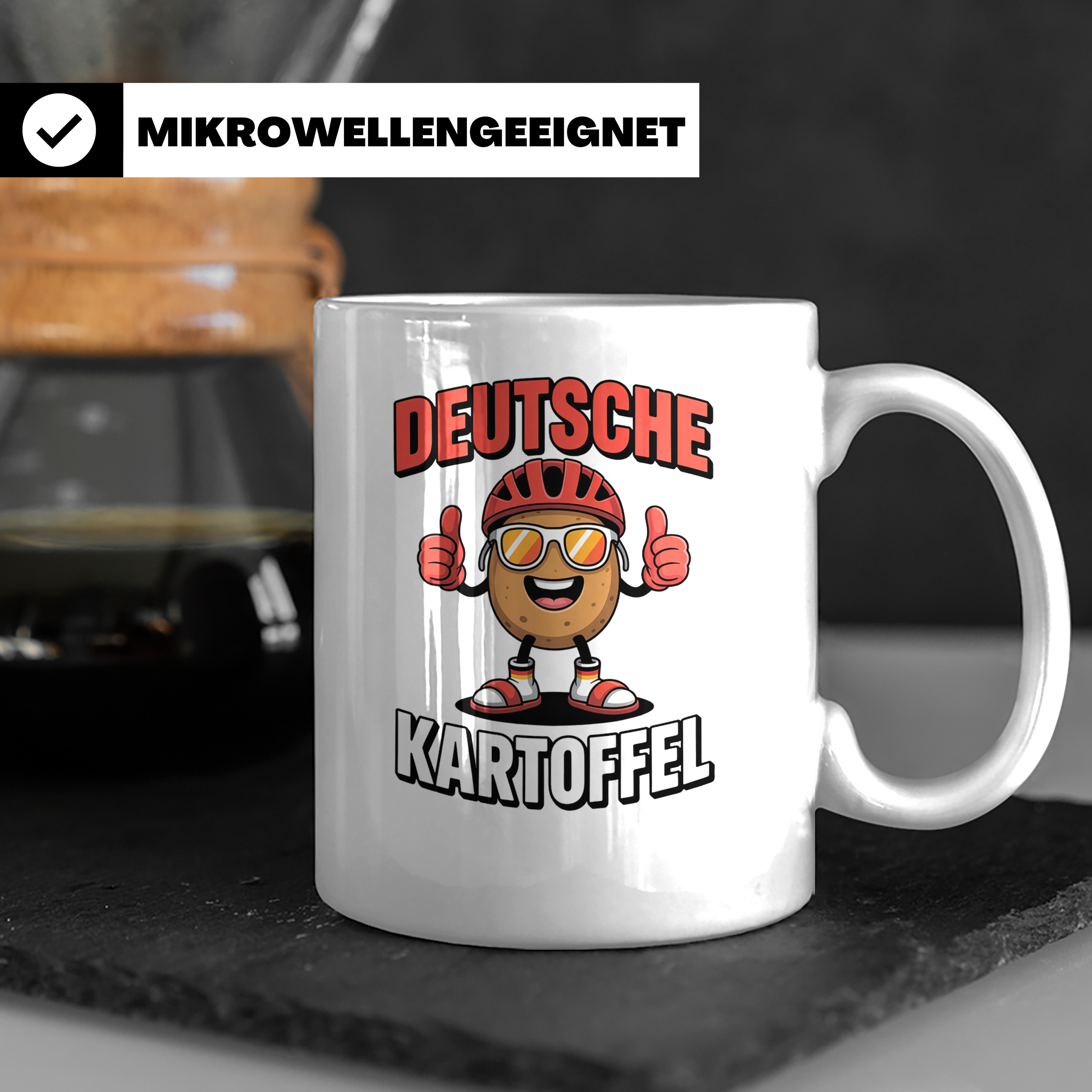 Deutsche Kartoffel Tasse - Radfahrer Geschenkidee - Germany  – Weiß [farbe:weiß]