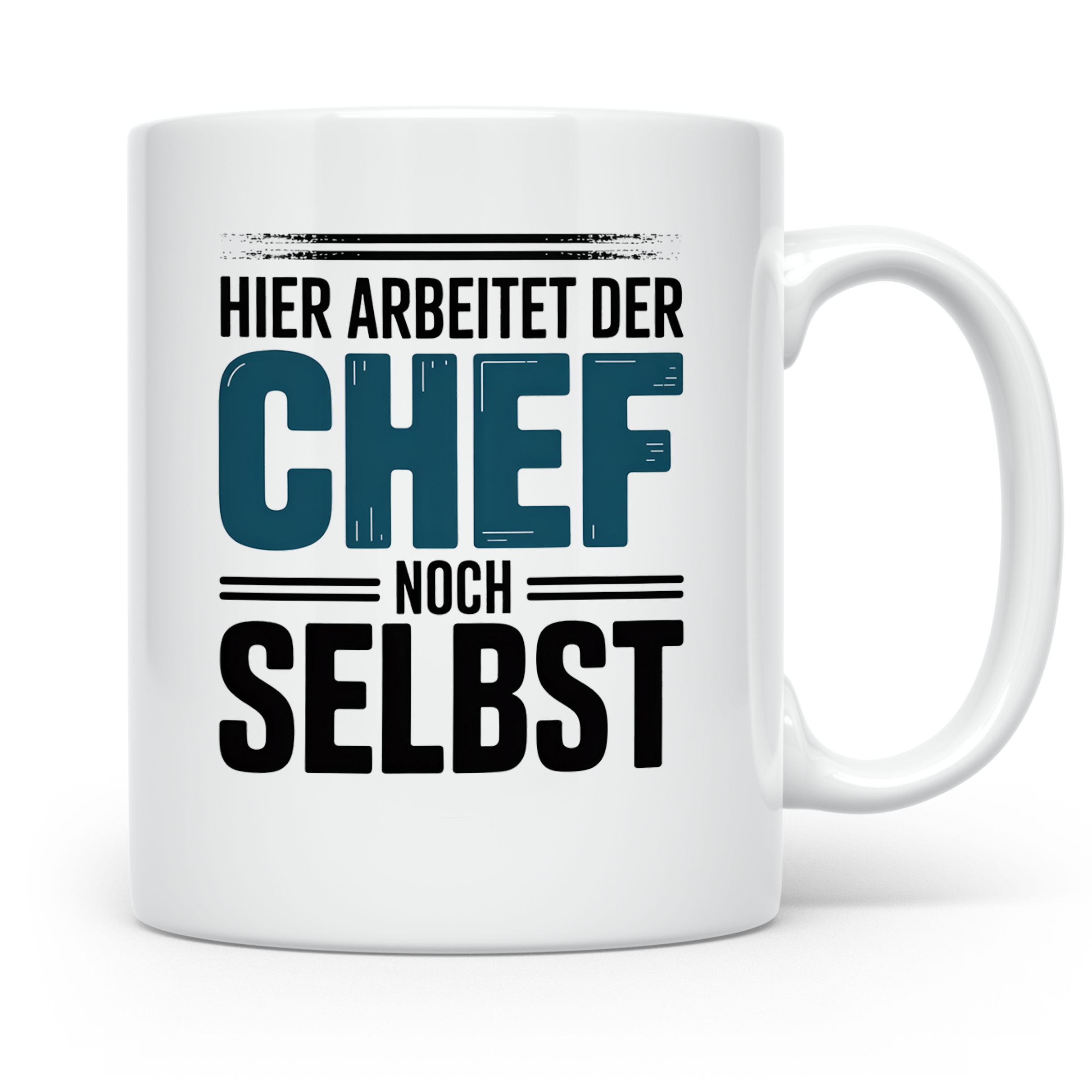 Chef Tasse - Hier arbeitet der Chef noch selbst - Geschenkid – Weiß [farbe:weiß]
