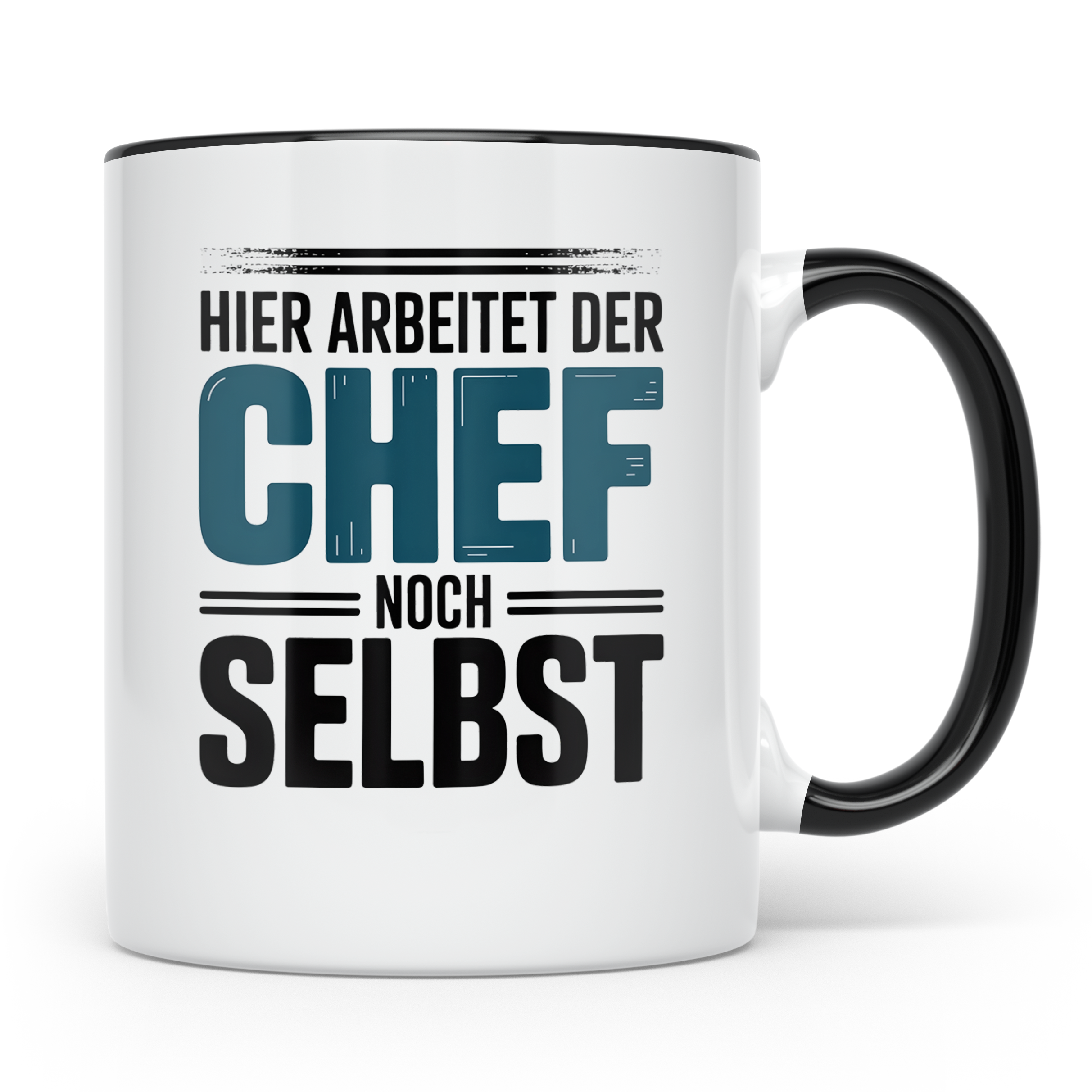 Chef Tasse - Hier arbeitet der Chef noch selbst - Geschenkid – Schwarz [farbe:schwarz]